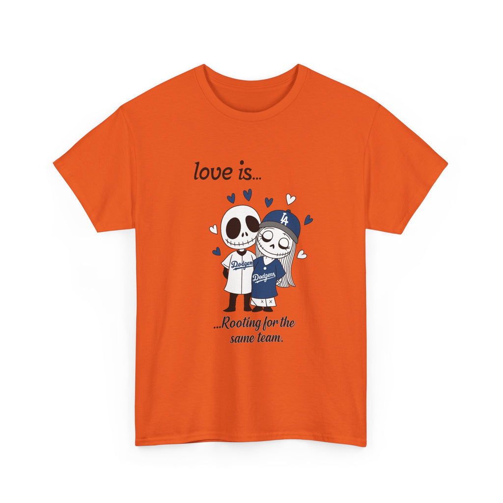 Halloween Spooky Couple Love Is Quote Tee Shirt - Unisex Heavy Cotton Casual Fit