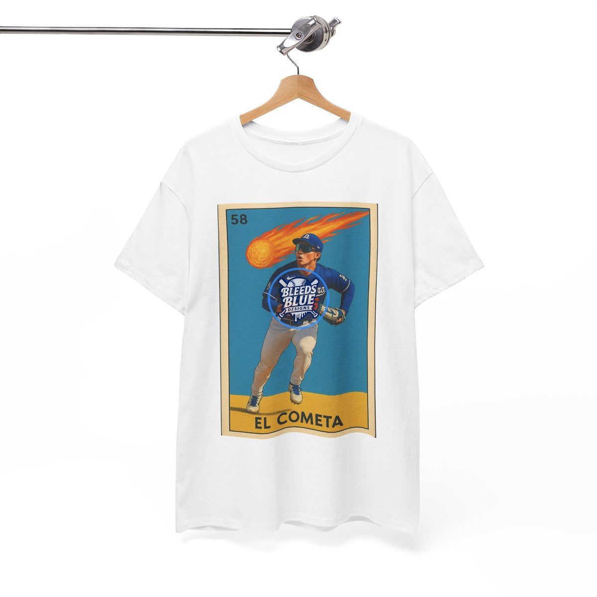 Dodgers Hyeseong Kim El Cometa Loteria Card Tee Shirt - Unisex Heavy Cotton Casual Fit