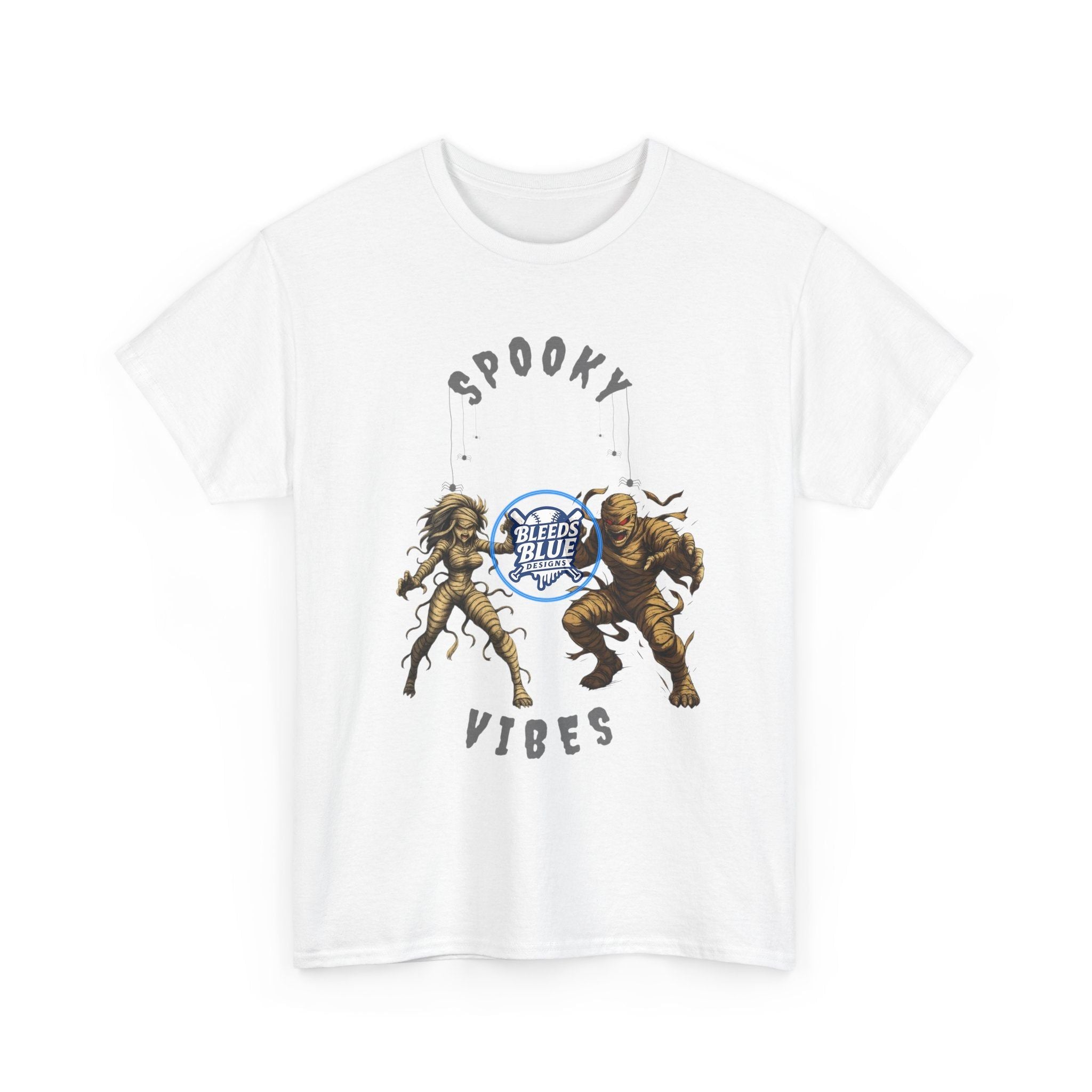 Halloween Spooky Mummy Couple Vibes Anime Tee Shirt - Unisex Heavy Cotton Casual Fit