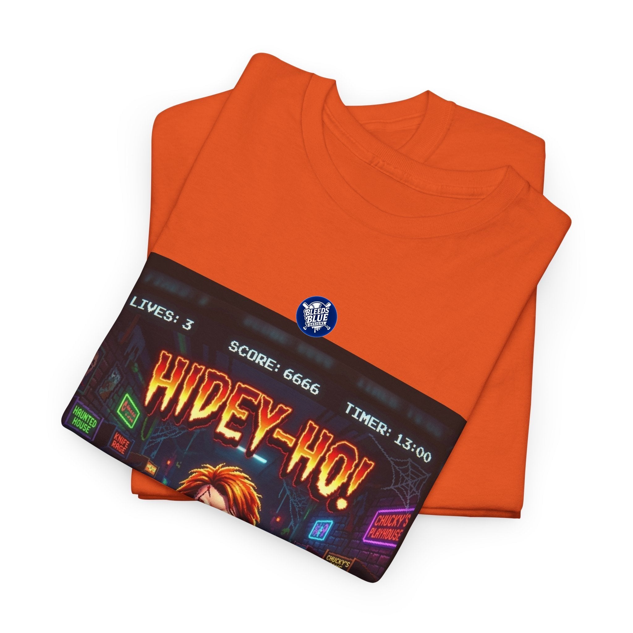 Halloween Hidey-Ho Chucky Retro Arcade Spooky Season T-Shirt