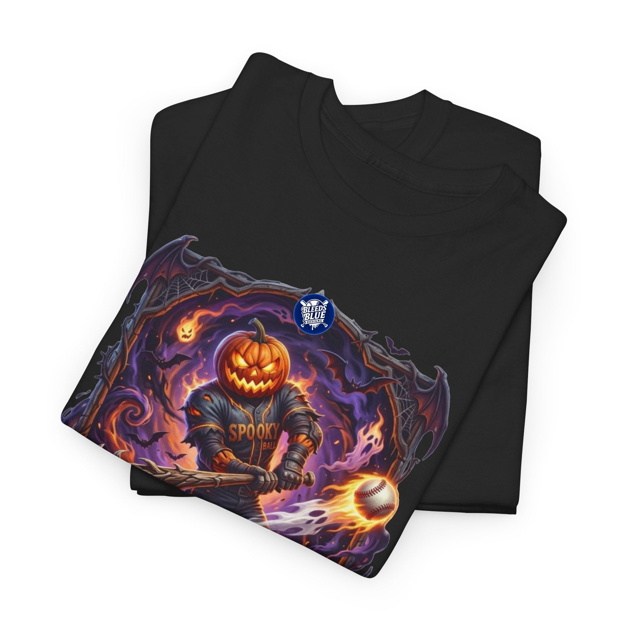 Halloween October Baseball Spooky Season Pumpkinhead T-Shirt