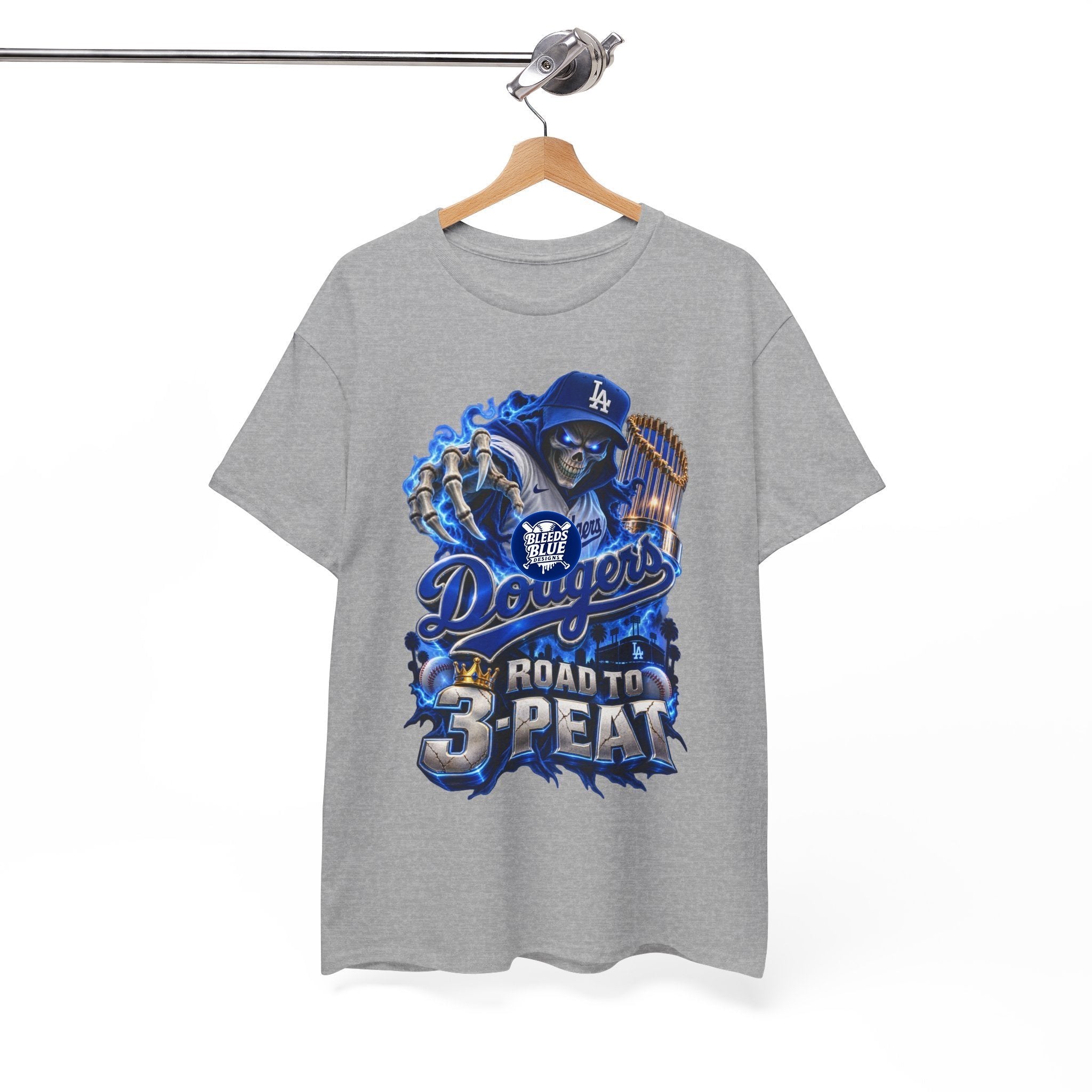 Dodgers Skeleton Road to 3-Peat Baseball T-Shirt