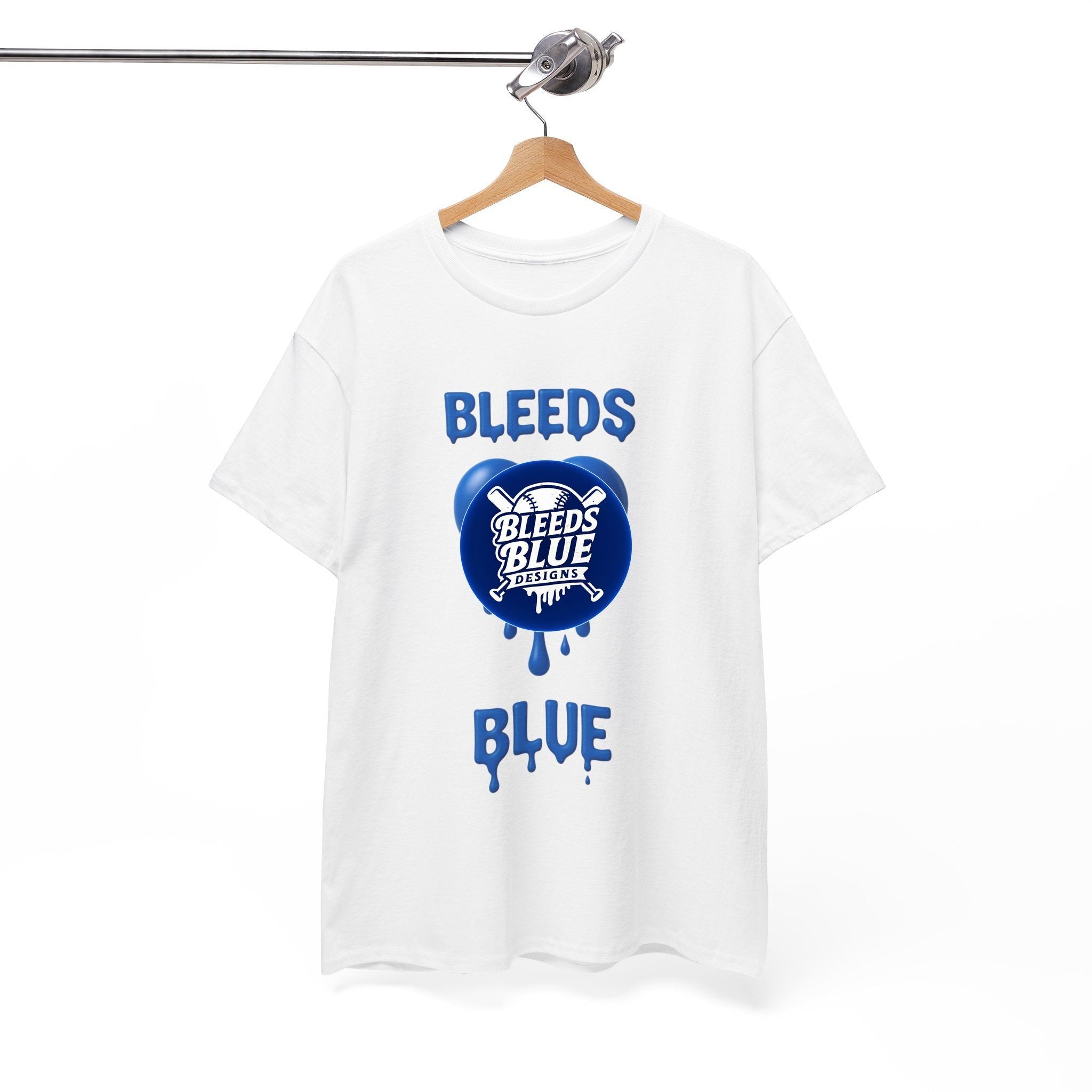 Heart Bleeds Blue Tee Shirt - Unisex Heavy Cotton Casual Fit