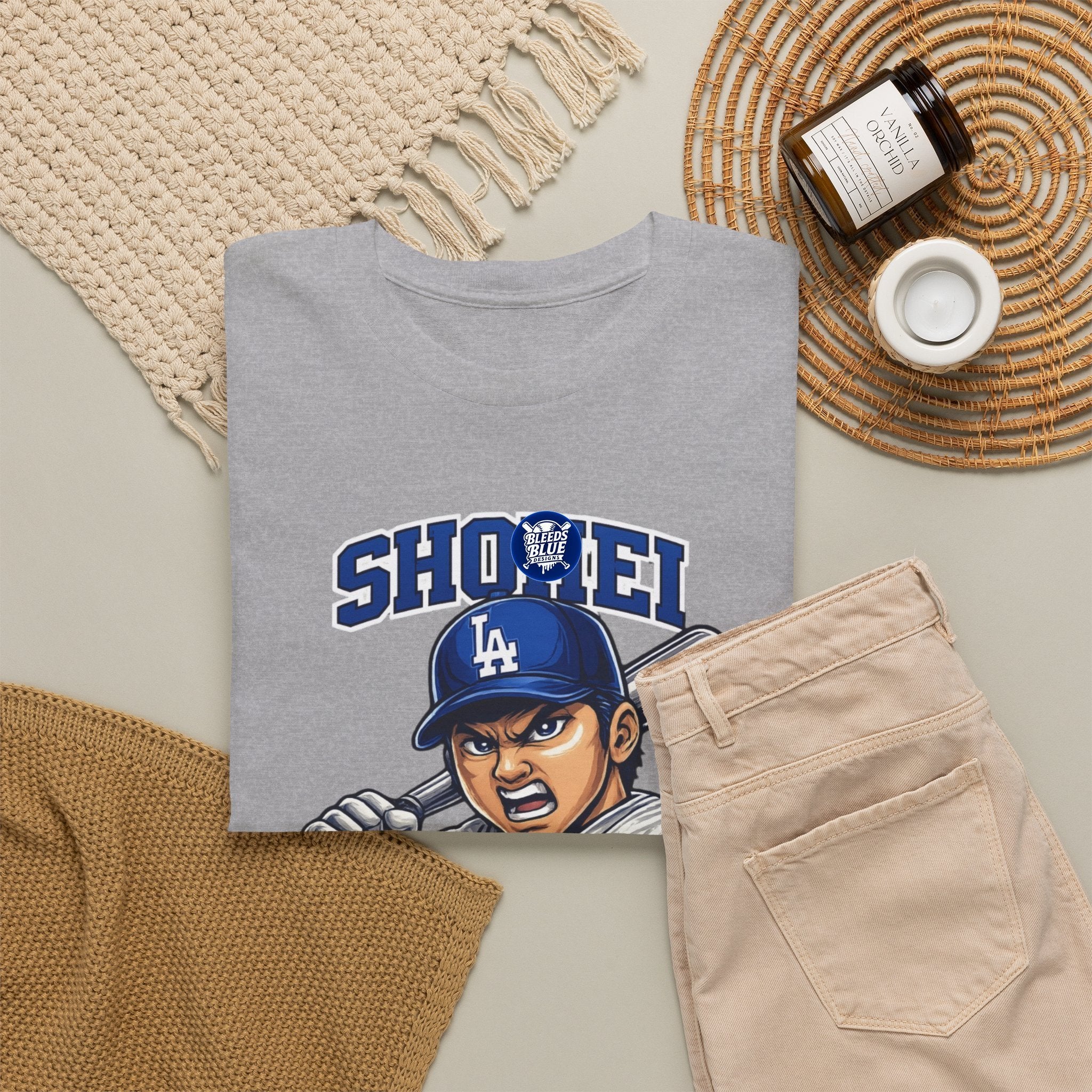Shohei Ohtani Dodgers Baseball Tee — Player Illustration Jersey Top