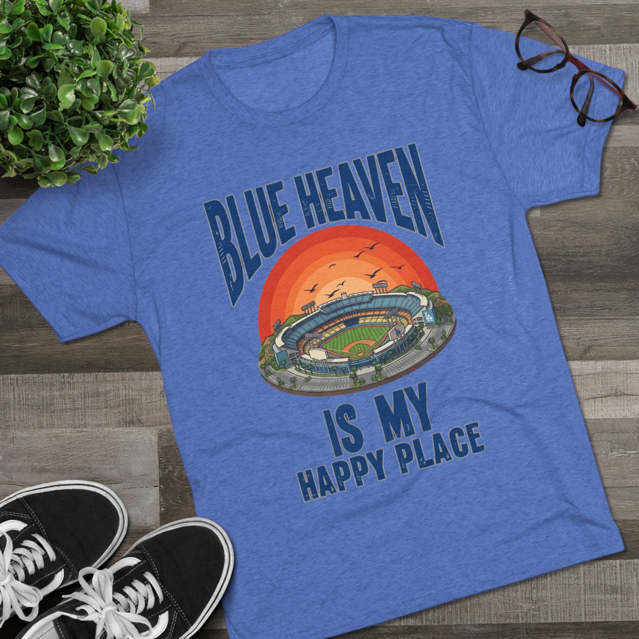 Blue Heaven Is My Happy Place Tee - Tri-Blend Crew T-Shirt