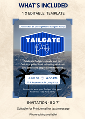 LA Tailgate Party Editable Invitation (Portrait)