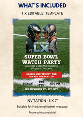 Watch Party Editable Invitation (Portrait)