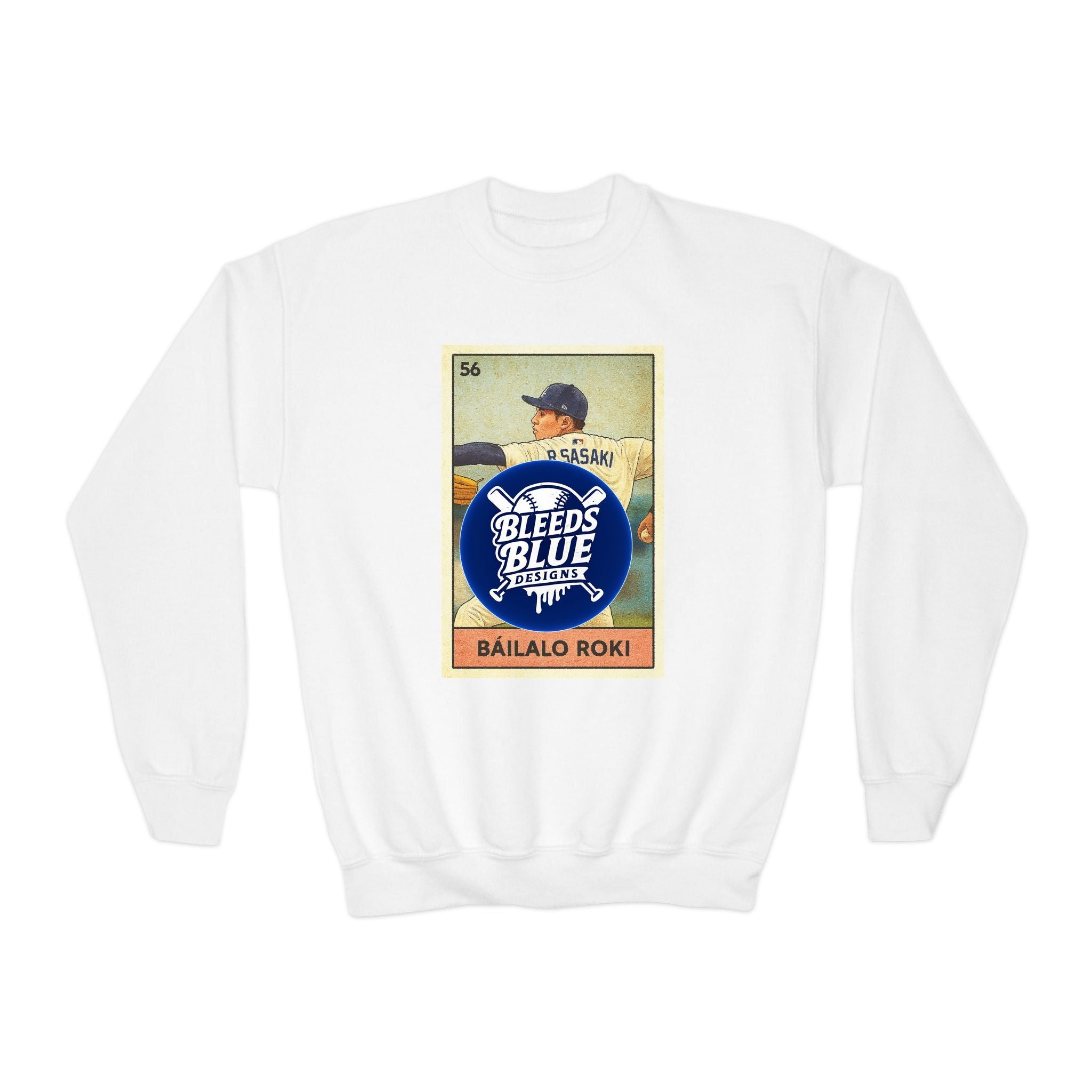 Sasaki Bailalo Roki Loteria Card Kids Sweatshirt - Unisex Crewneck Casual Streetwear