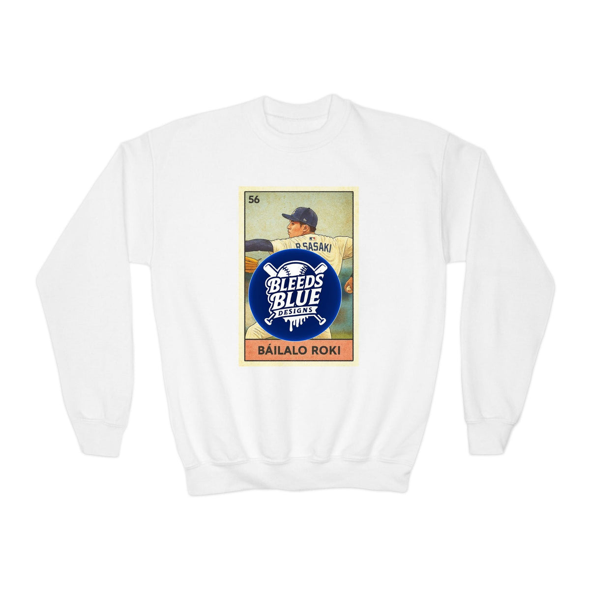 Sasaki Bailalo Roki Loteria Card Kids Sweatshirt - Unisex Crewneck Casual Streetwear