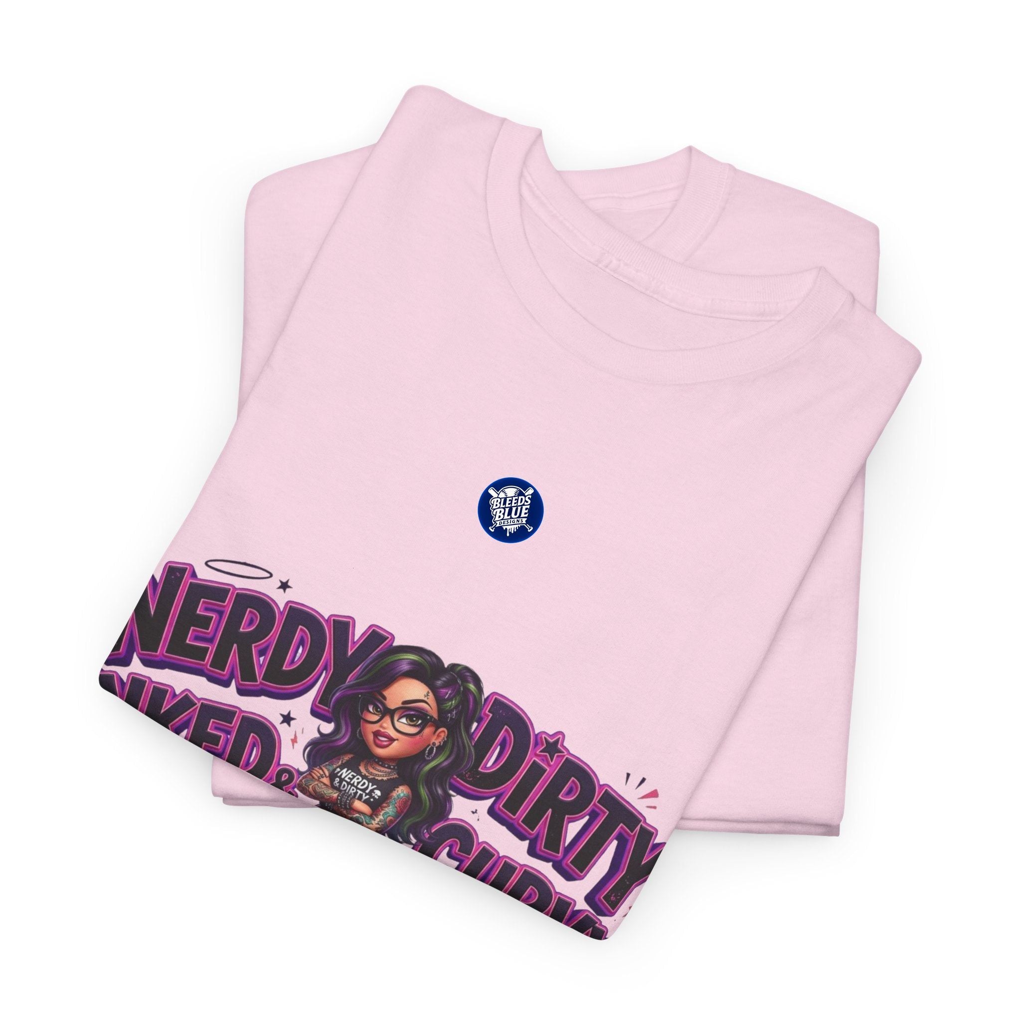 Nerdy Dirty Inked & Curvy T-Shirt — Graphic Tee for Tattooed, Curvy Women