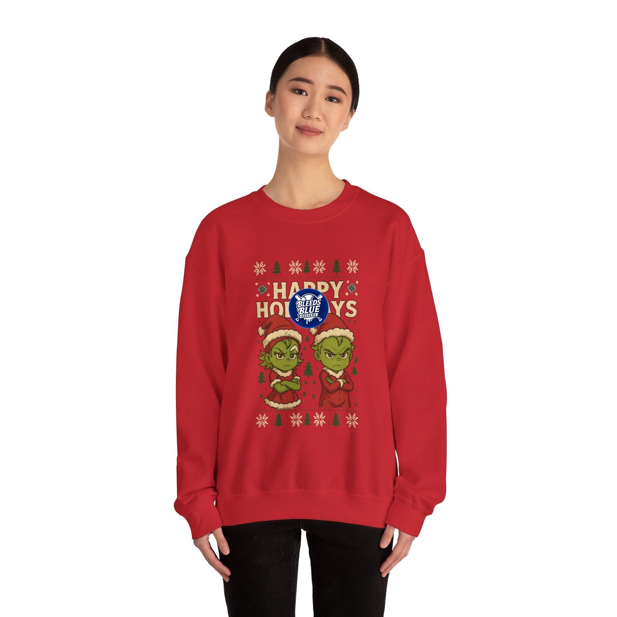 Holiday Ugly Christmas Baby Grinchies Sweatshirt - Unisex Crewneck Casual Streetwear