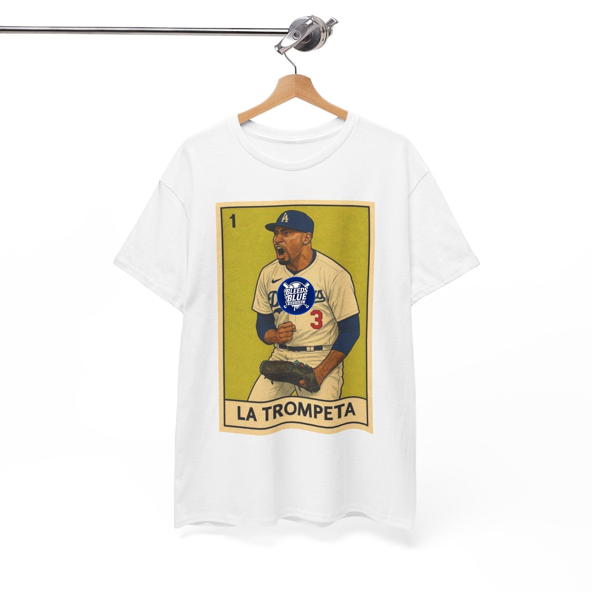 La Trompeta Baseball T-Shirt — Vintage Dodgers Trading Card Design