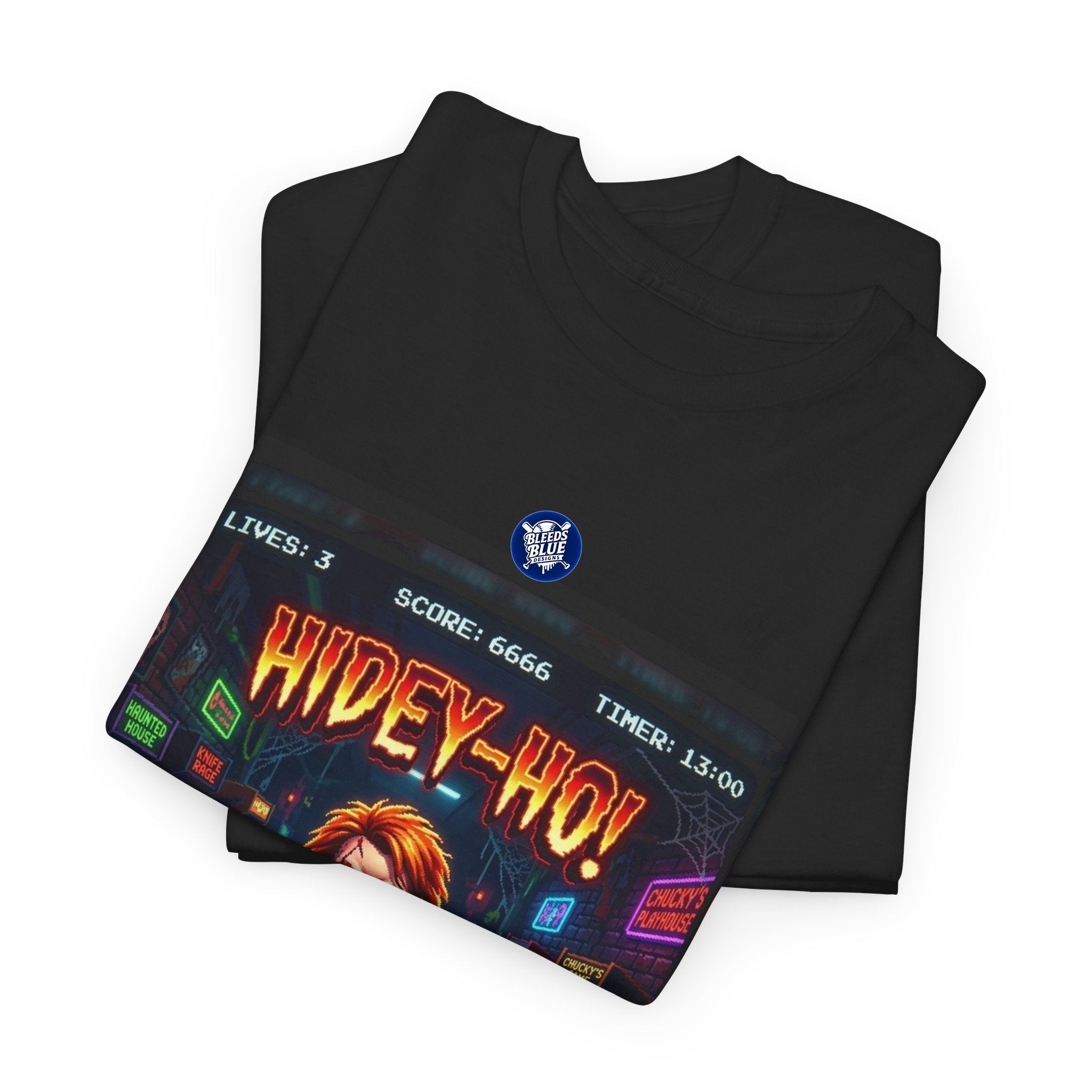 Halloween Hidey-Ho Chucky Retro Arcade Spooky Season T-Shirt