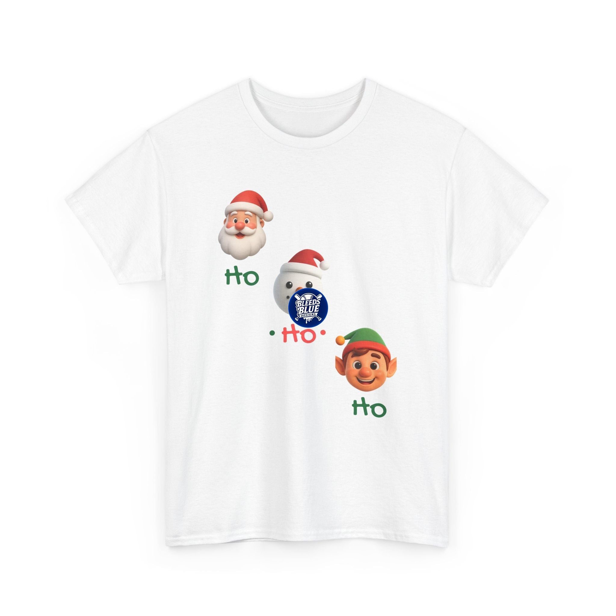 Holiday Ho Ho Ho Tee Shirt - Unisex Heavy Cotton Casual Fit