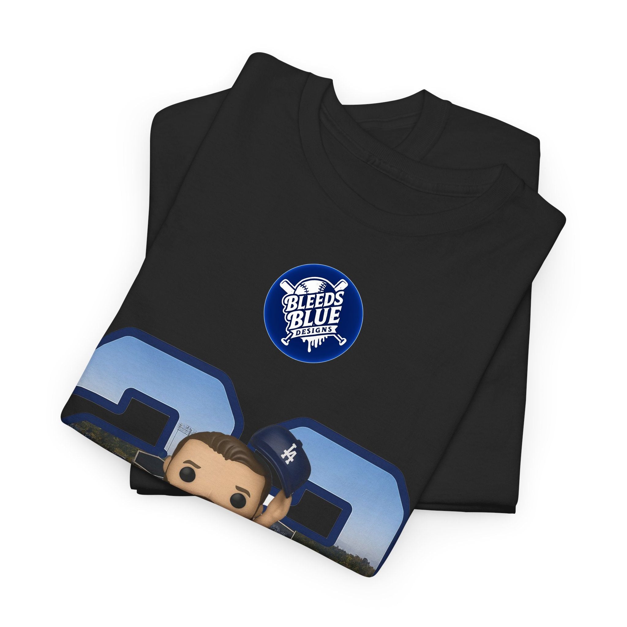 Kershaw Number 22 with a Funko Style Figurine Tee Shirt - Unisex Heavy Cotton Casual Fit