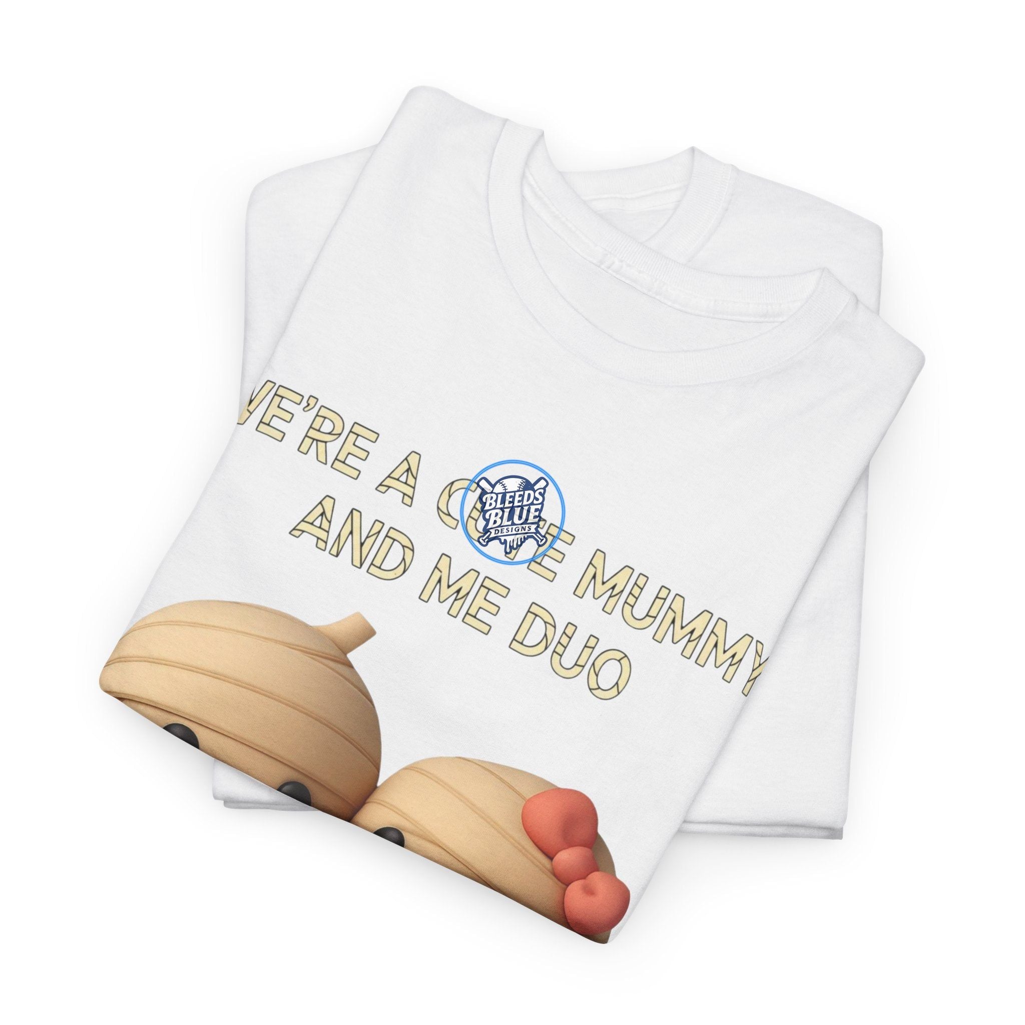 Halloween Spooky Mummy and Me Duo Tee Shirt - Unisex Heavy Cotton Casual Fit