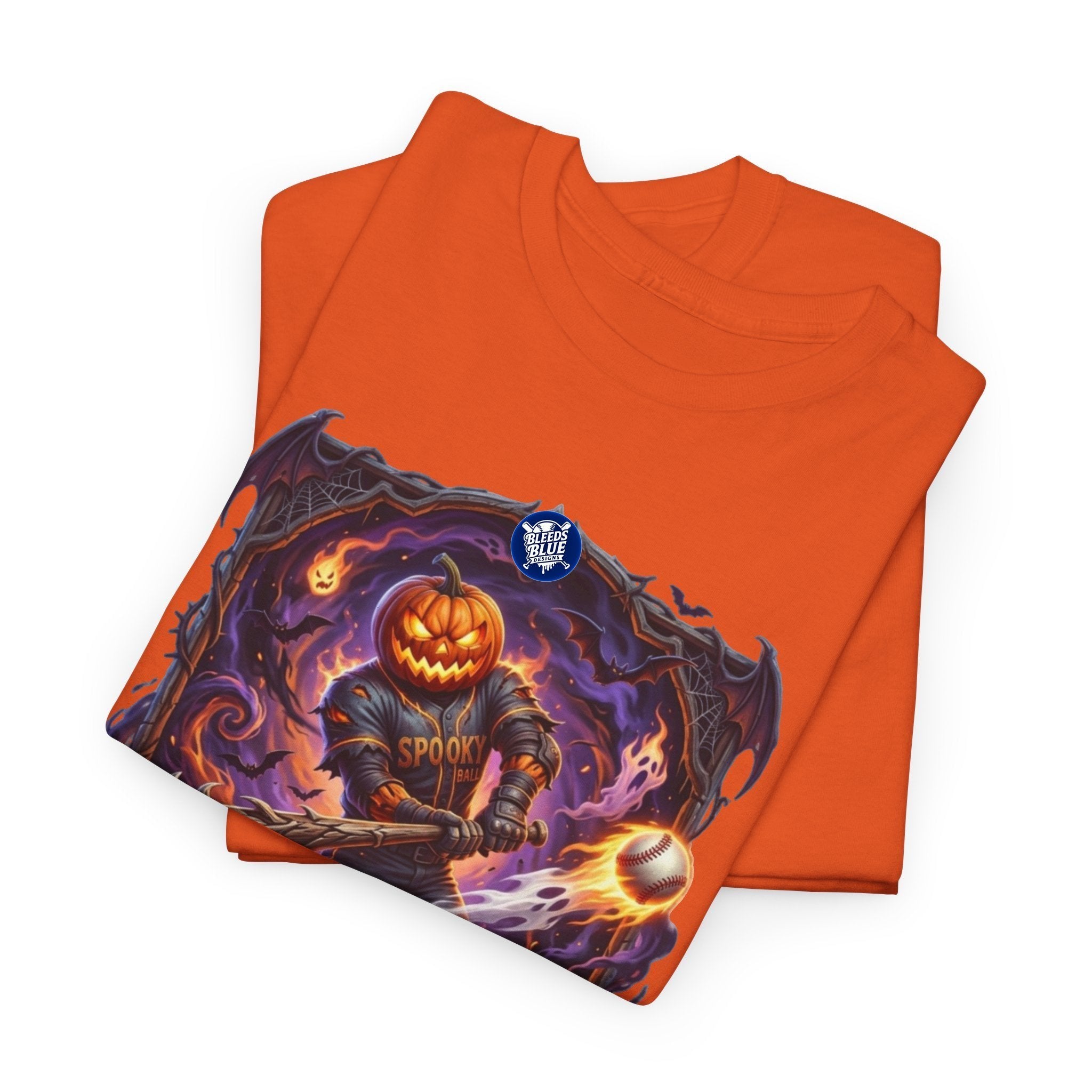 Halloween October Baseball Spooky Season Pumpkinhead T-Shirt