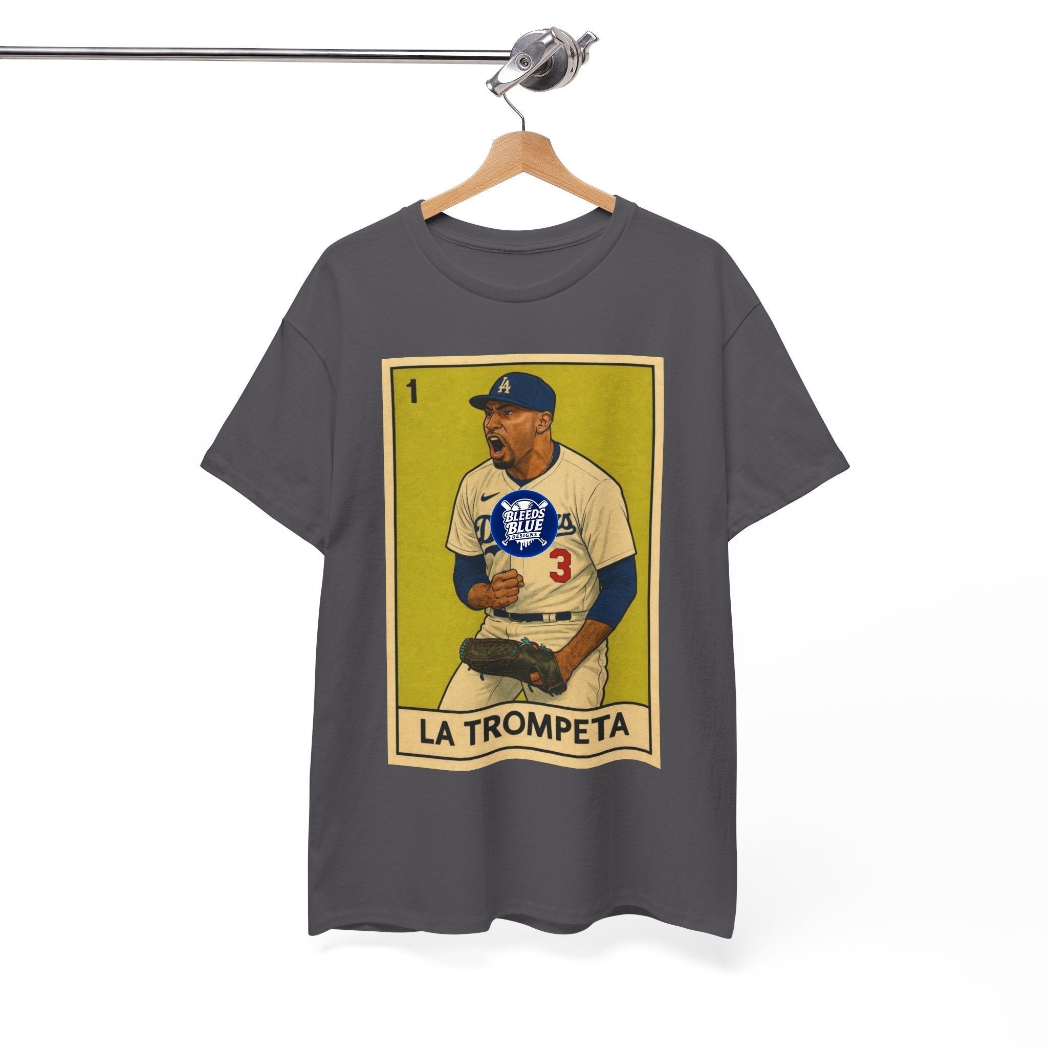 La Trompeta Baseball T-Shirt — Vintage Dodgers Trading Card Design