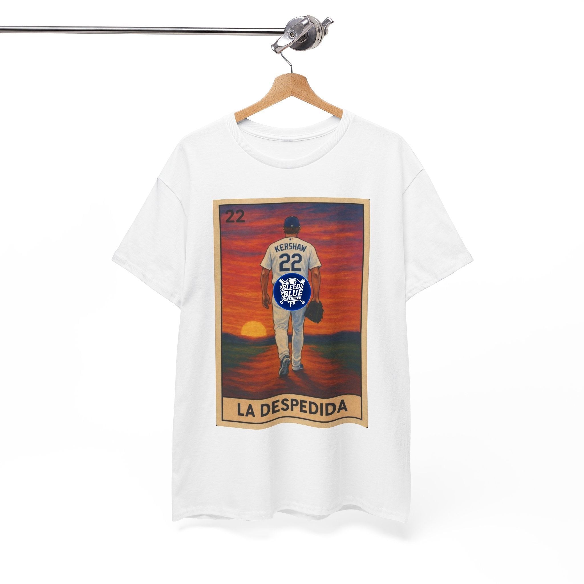 Dodgers Kershaw "La Despedida" Loteria Card Graphic Tee Shirt - Unisex Heavy Cotton Casual Fit