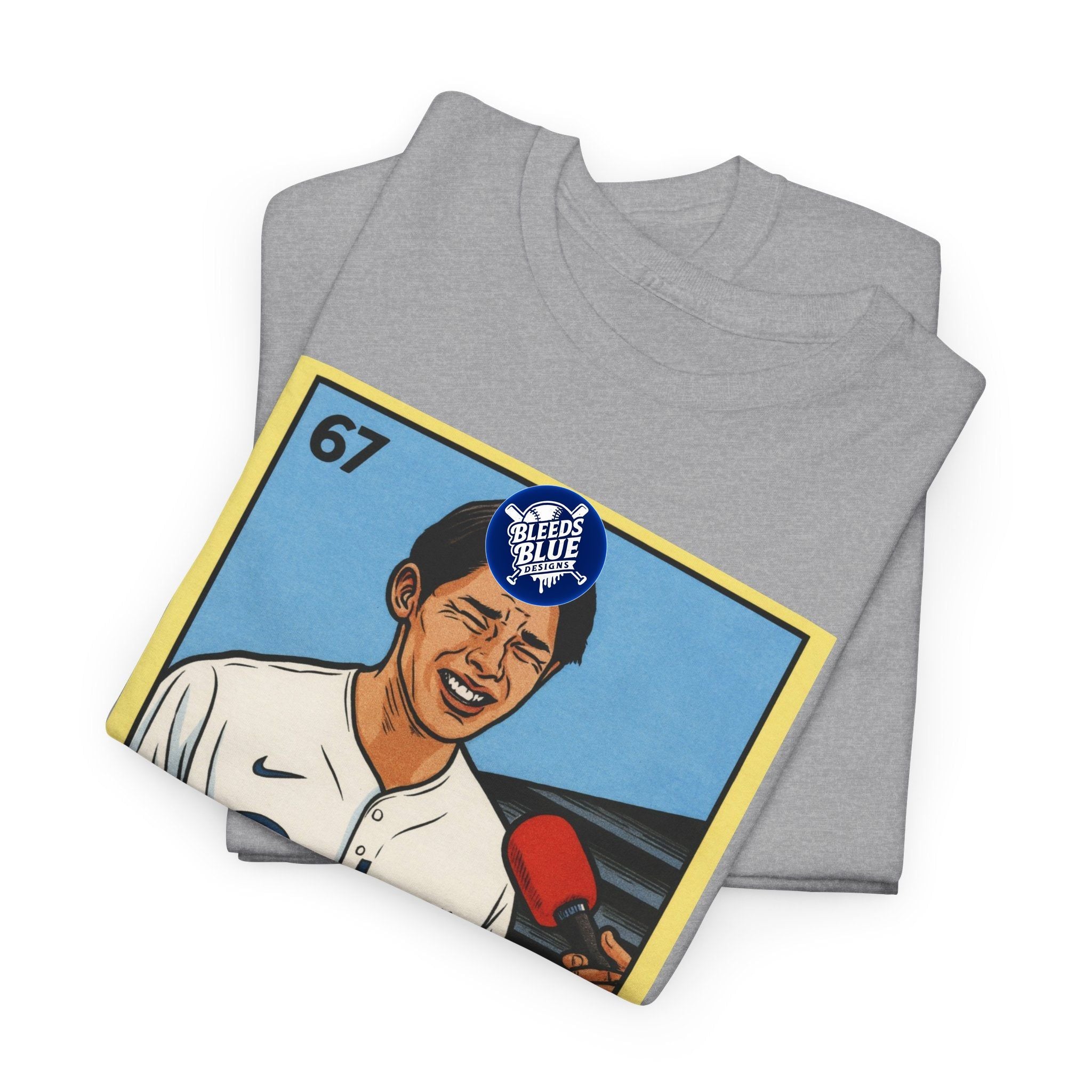 Roki Sasaki El Seis Siete Retro Lotería Baseball Tee — Vintage Player Card Design