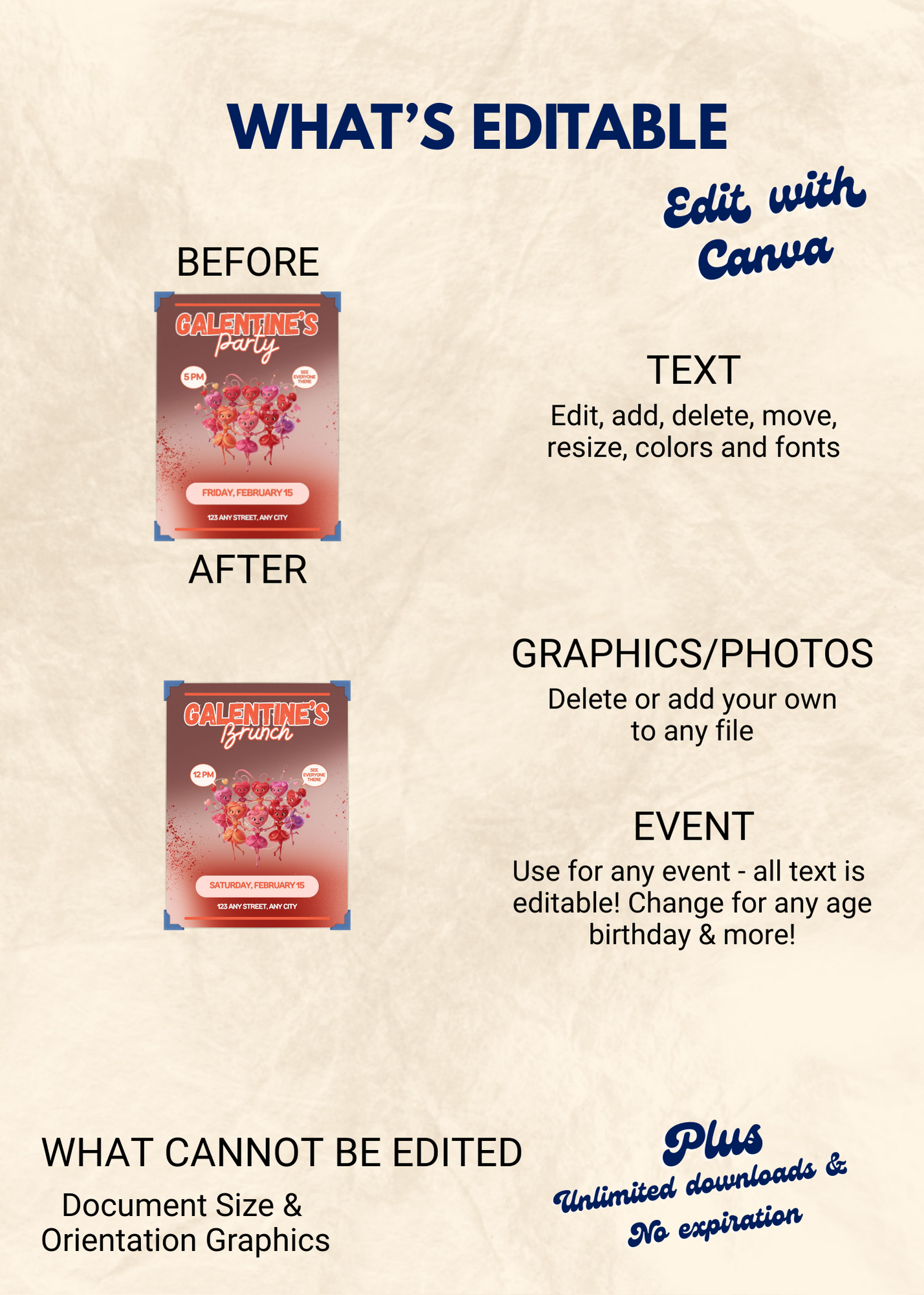 Galentine Editable Invitation (Portrait)