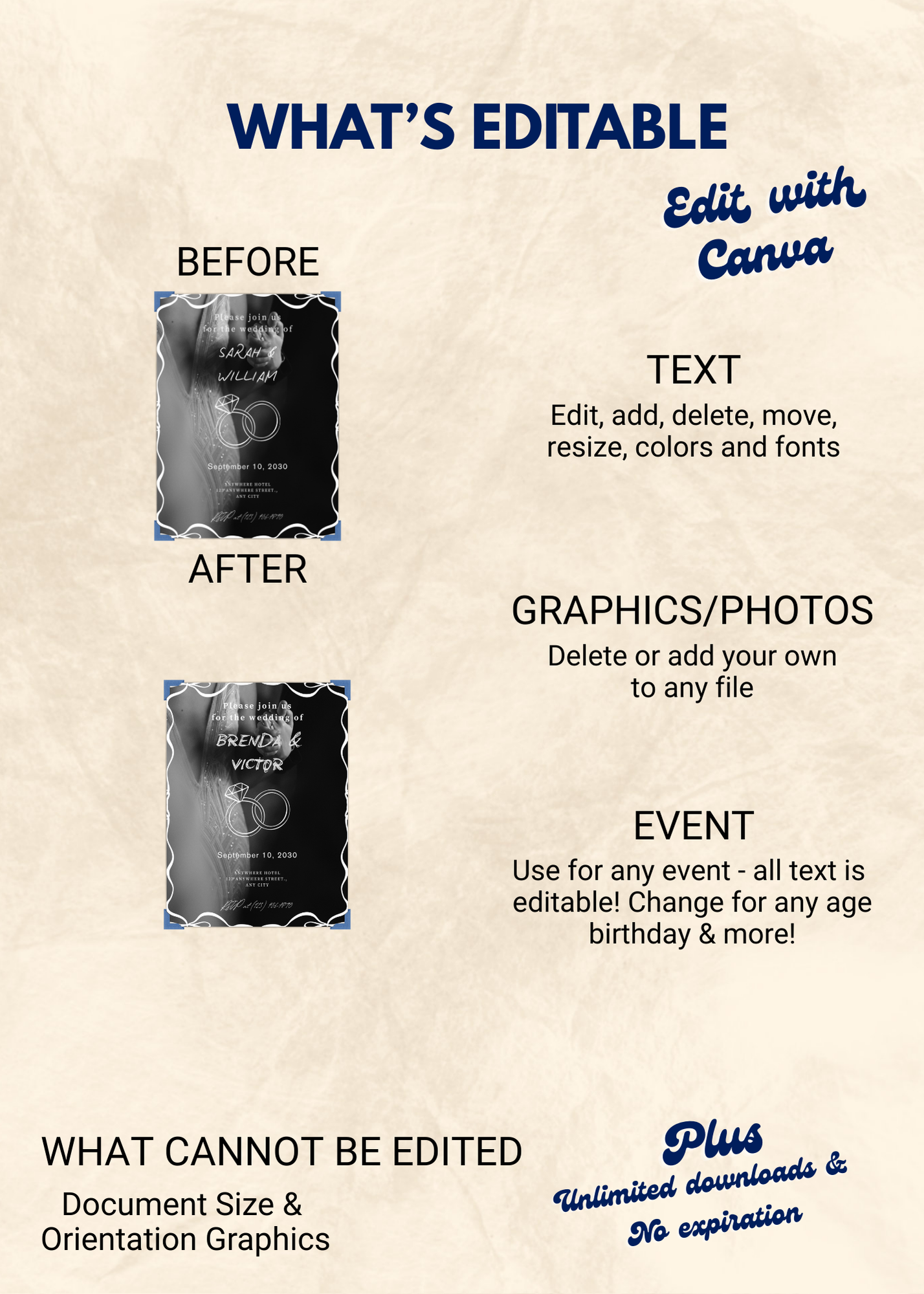 Wedding Editable Invitation (Portrait)