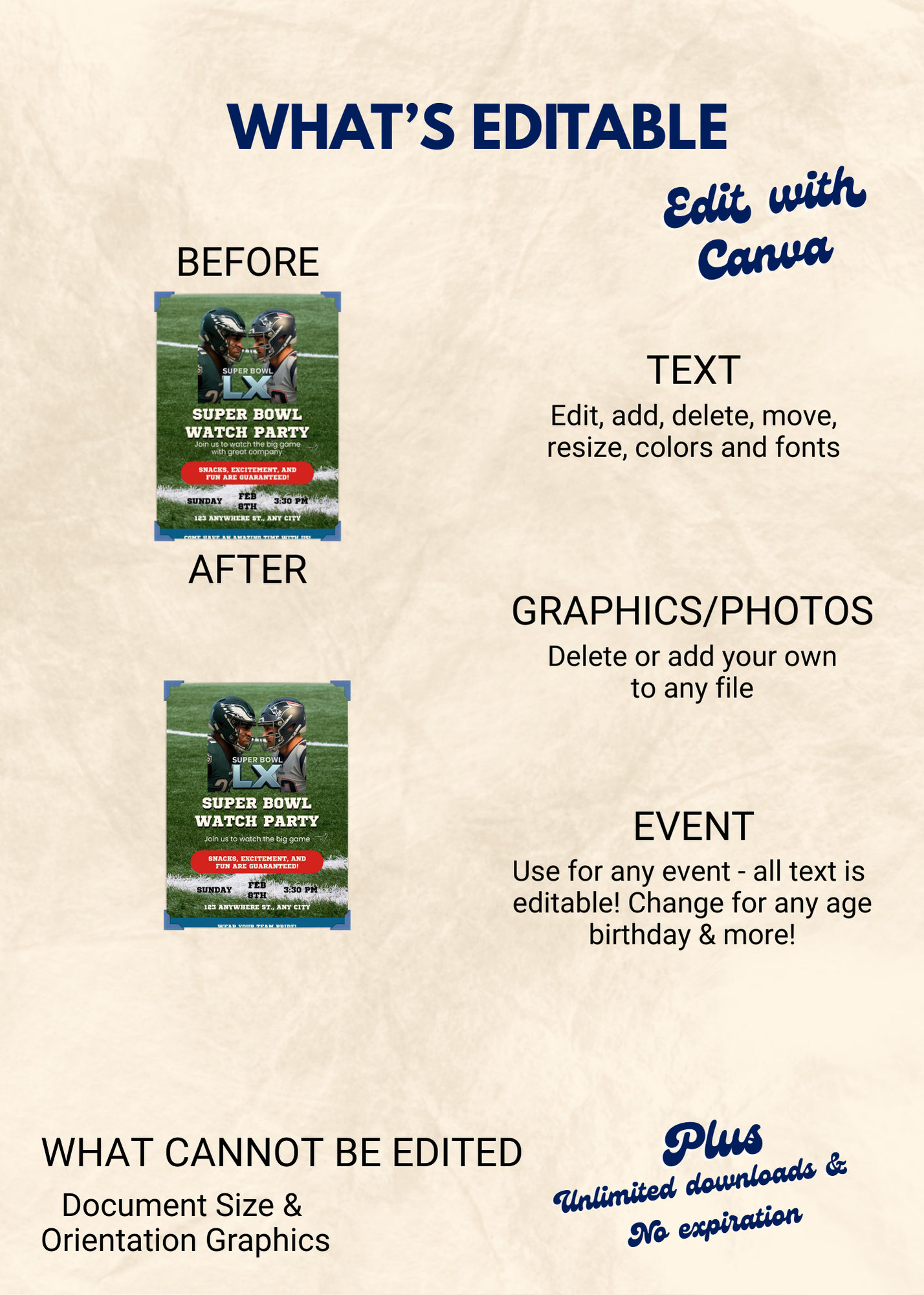 Watch Party Editable Invitation (Portrait)
