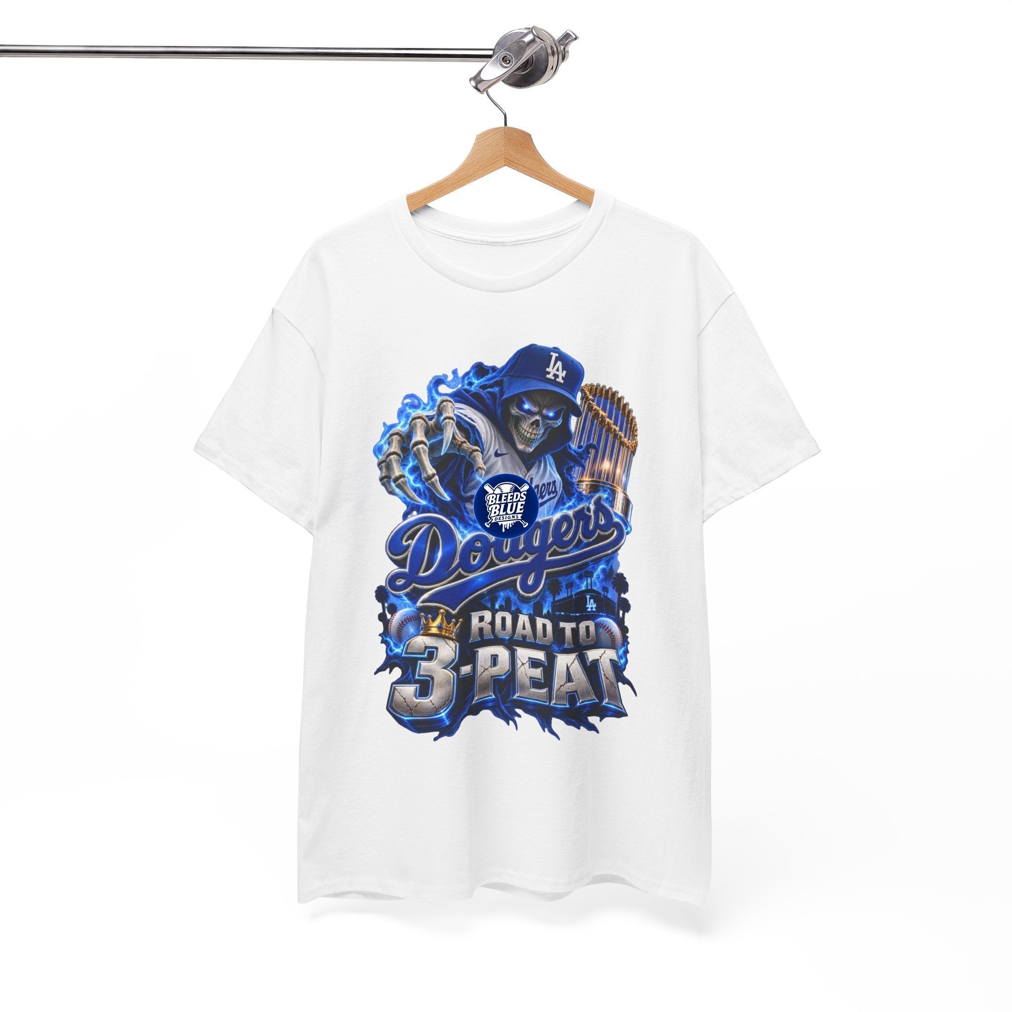 Dodgers Skeleton Road to 3-Peat Baseball T-Shirt