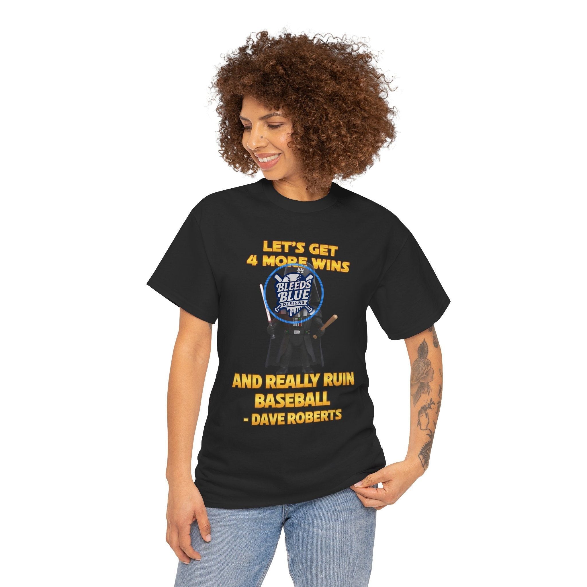 Dodgers Darth Roberts Star Wars Tee Shirt - Unisex Heavy Cotton Casual Fit