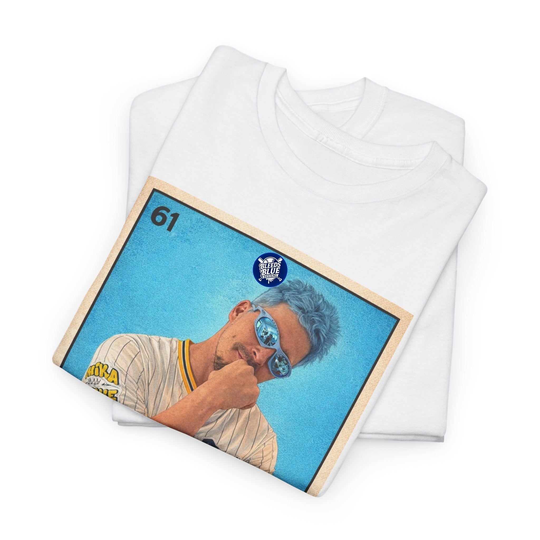 Baseball Card Tee — "Señor Azul" Vintage Player Graphic Shirt