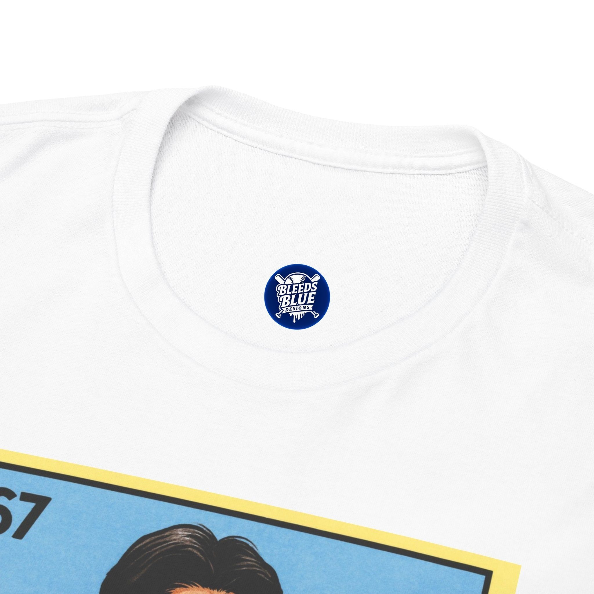 Roki Sasaki El Seis Siete Retro Lotería Baseball Tee — Vintage Player Card Design