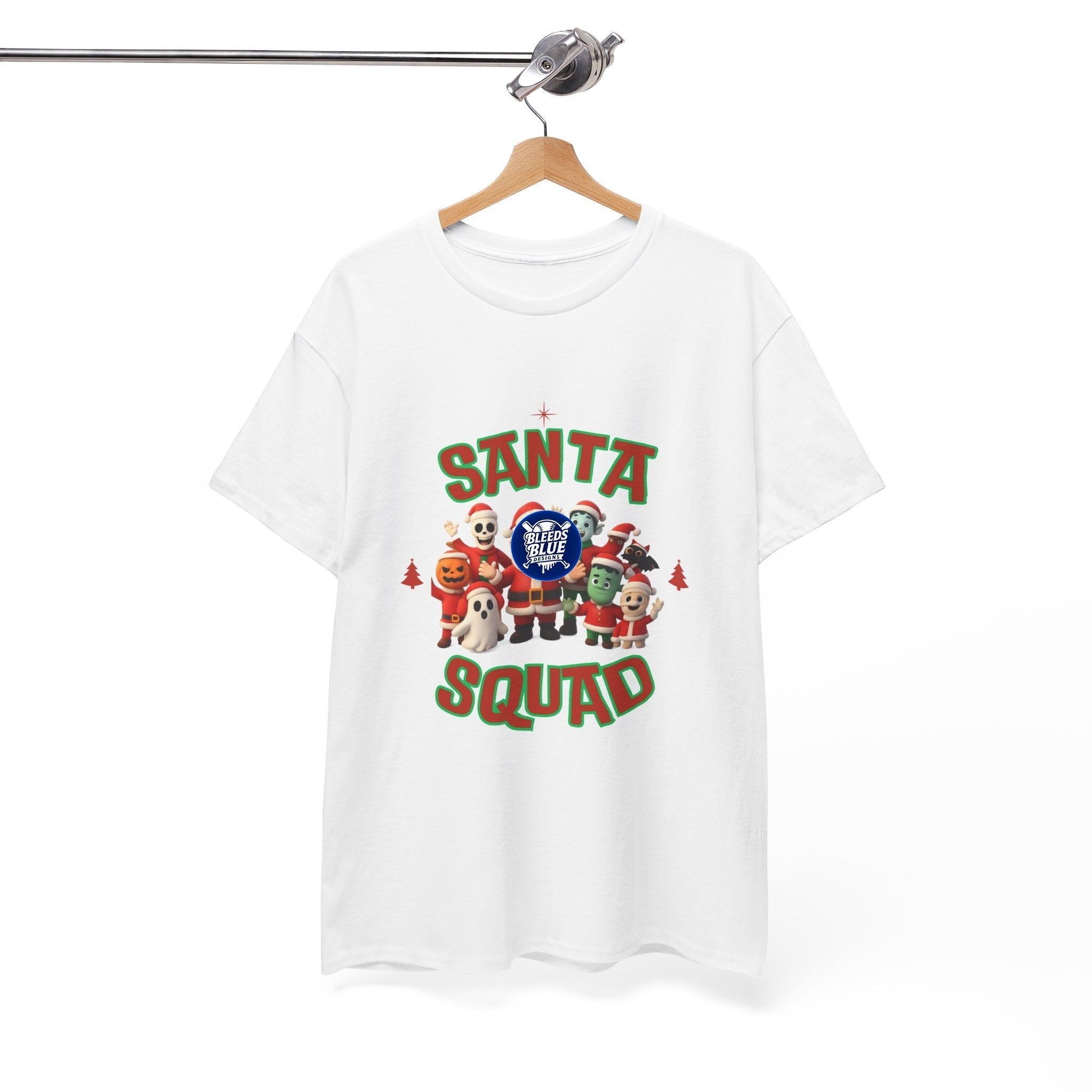 Holiday Santa Spooky Squad Tee Shirt - Unisex Heavy Cotton Casual Fit