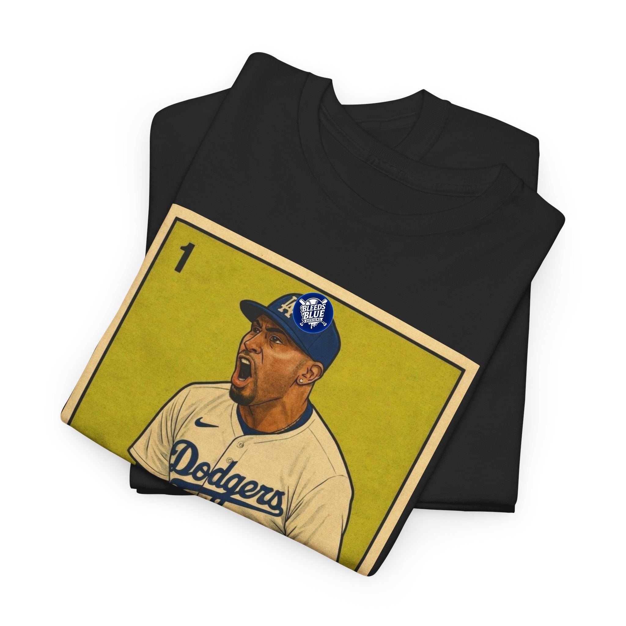 La Trompeta Baseball T-Shirt — Vintage Dodgers Trading Card Design