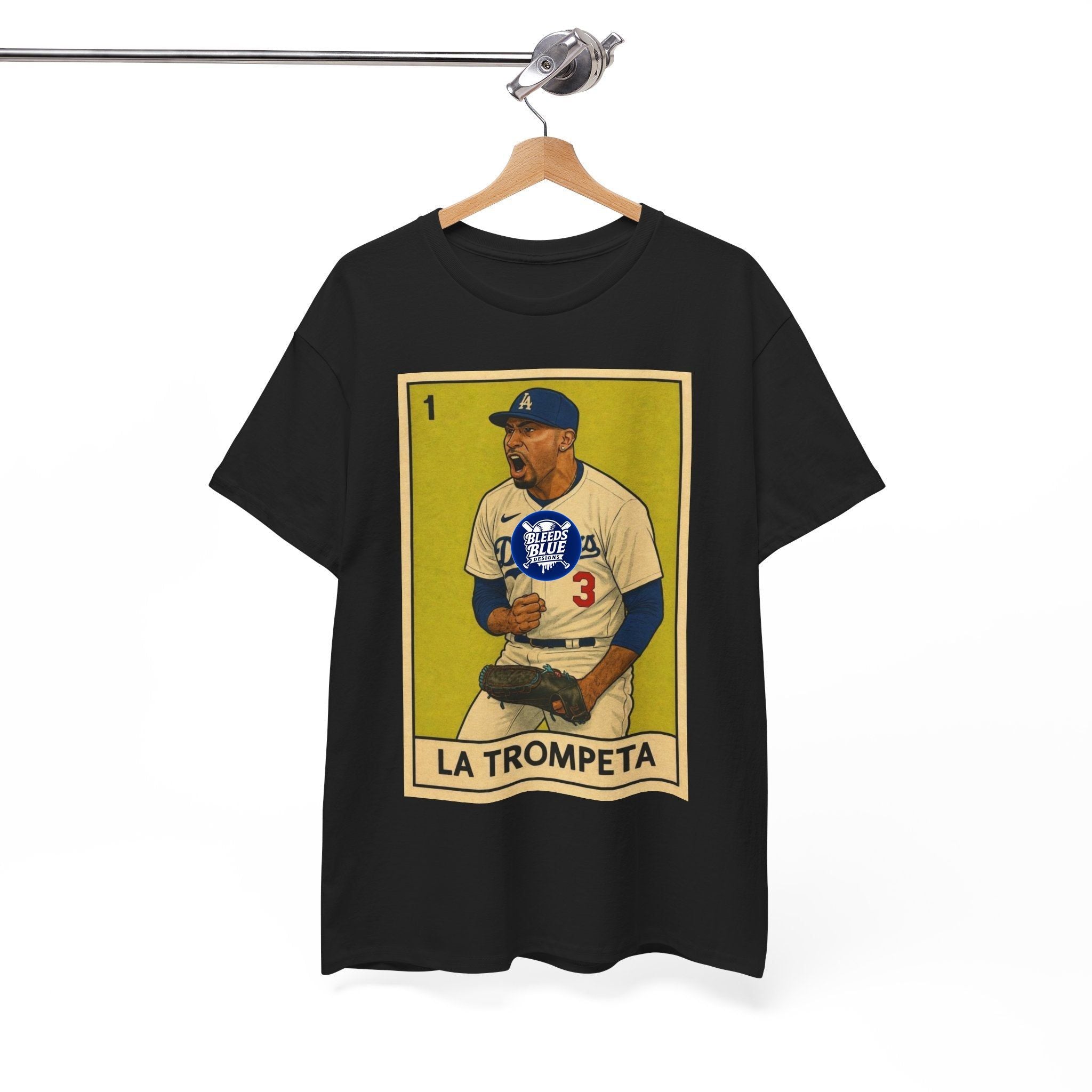 La Trompeta Baseball T-Shirt — Vintage Dodgers Trading Card Design