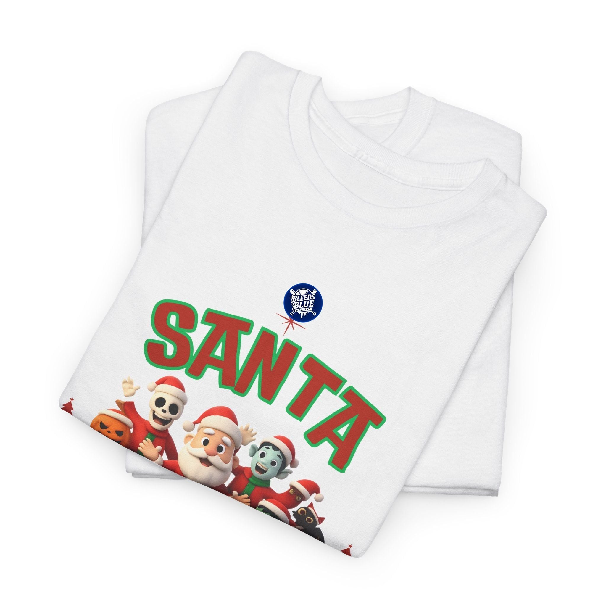 Holiday Santa Spooky Squad Tee Shirt - Unisex Heavy Cotton Casual Fit