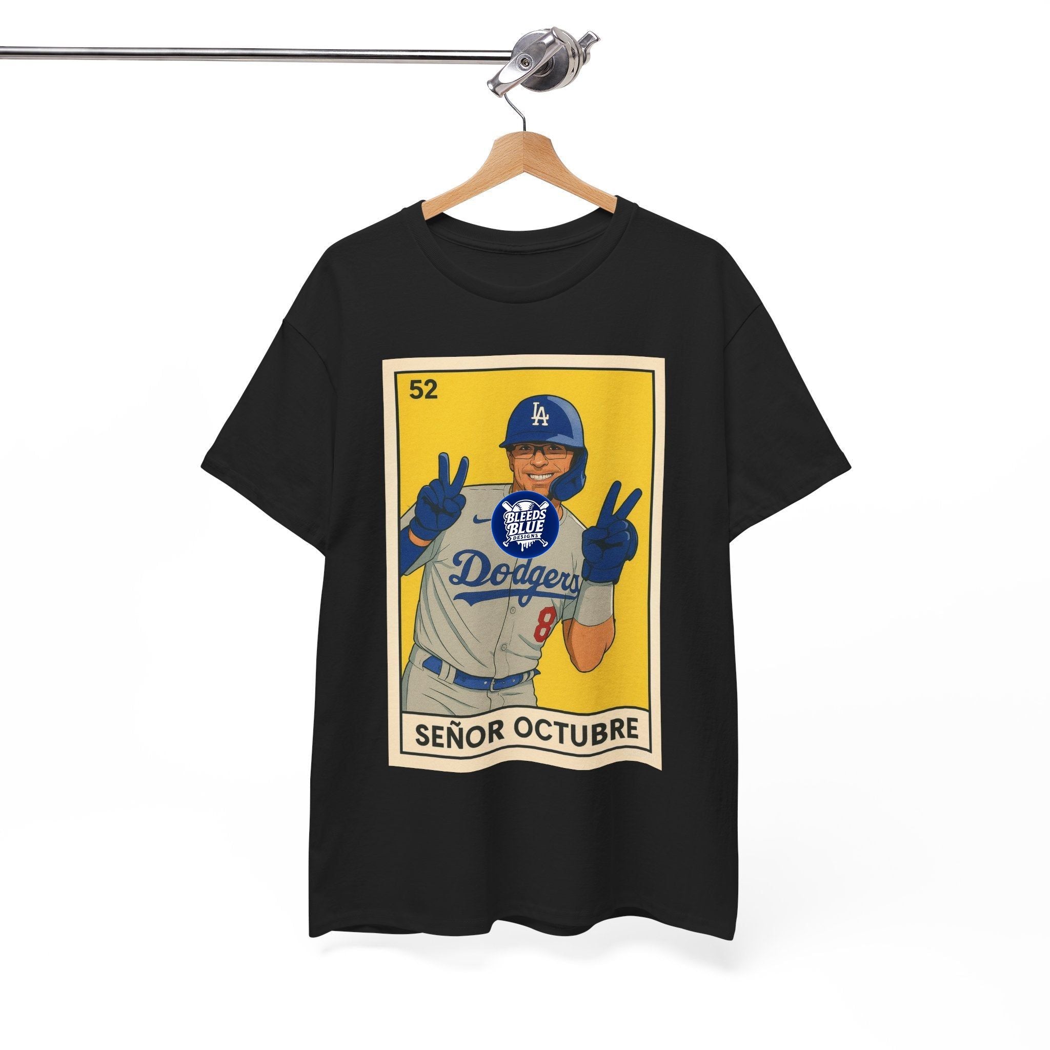 Kike Senor Octubre Loteria Card Tee Shirt - Unisex Heavy Cotton Tee, Baseball Tee, Baseball Shirt, Baseball Tshirt, Baseball Fan Gift
