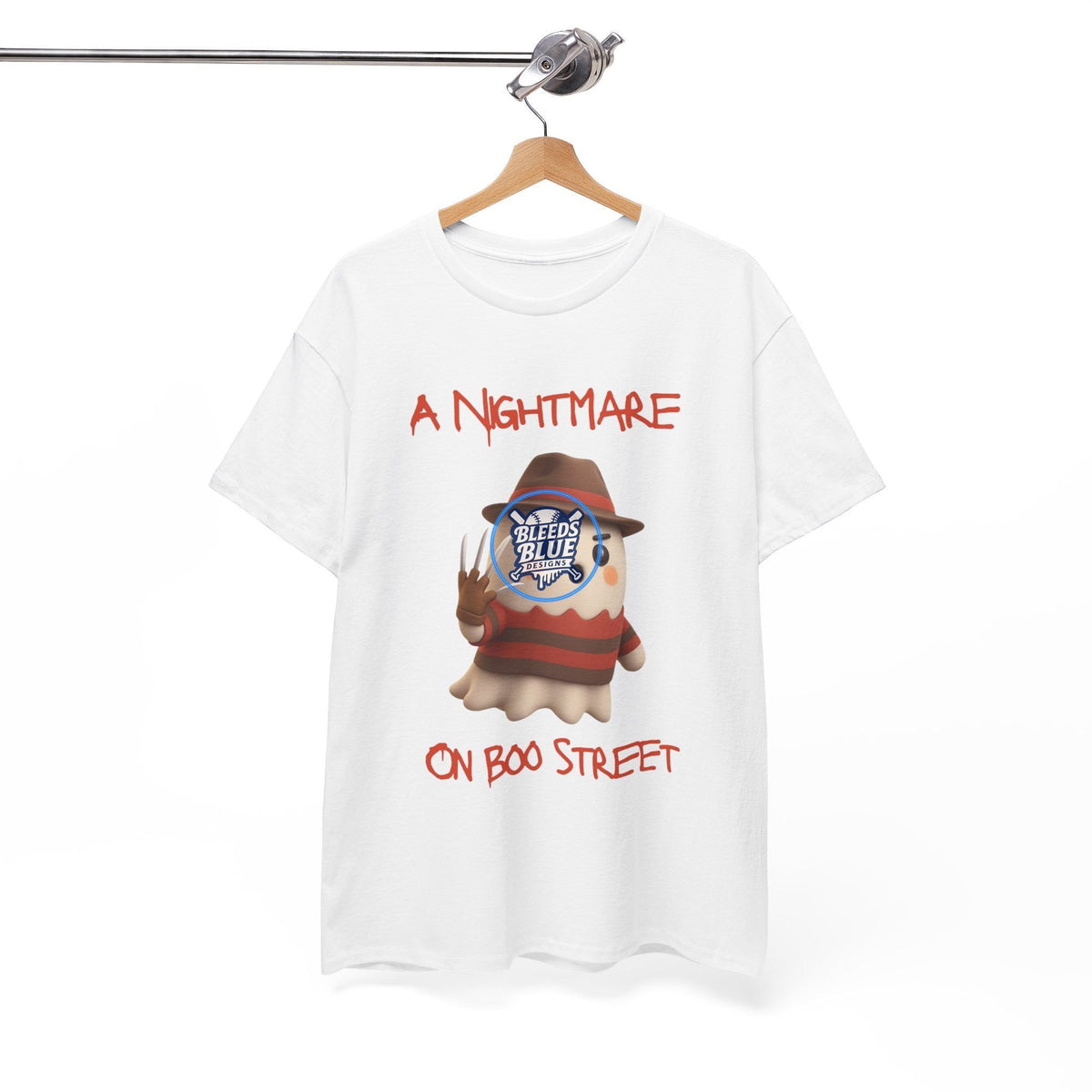Halloween Spooky A Nightmare On Boo Street Tee Shirt - Unisex Heavy Cotton Casual Fit