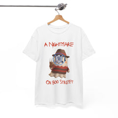 Halloween Spooky A Nightmare On Boo Street Tee Shirt - Unisex Heavy Cotton Casual Fit