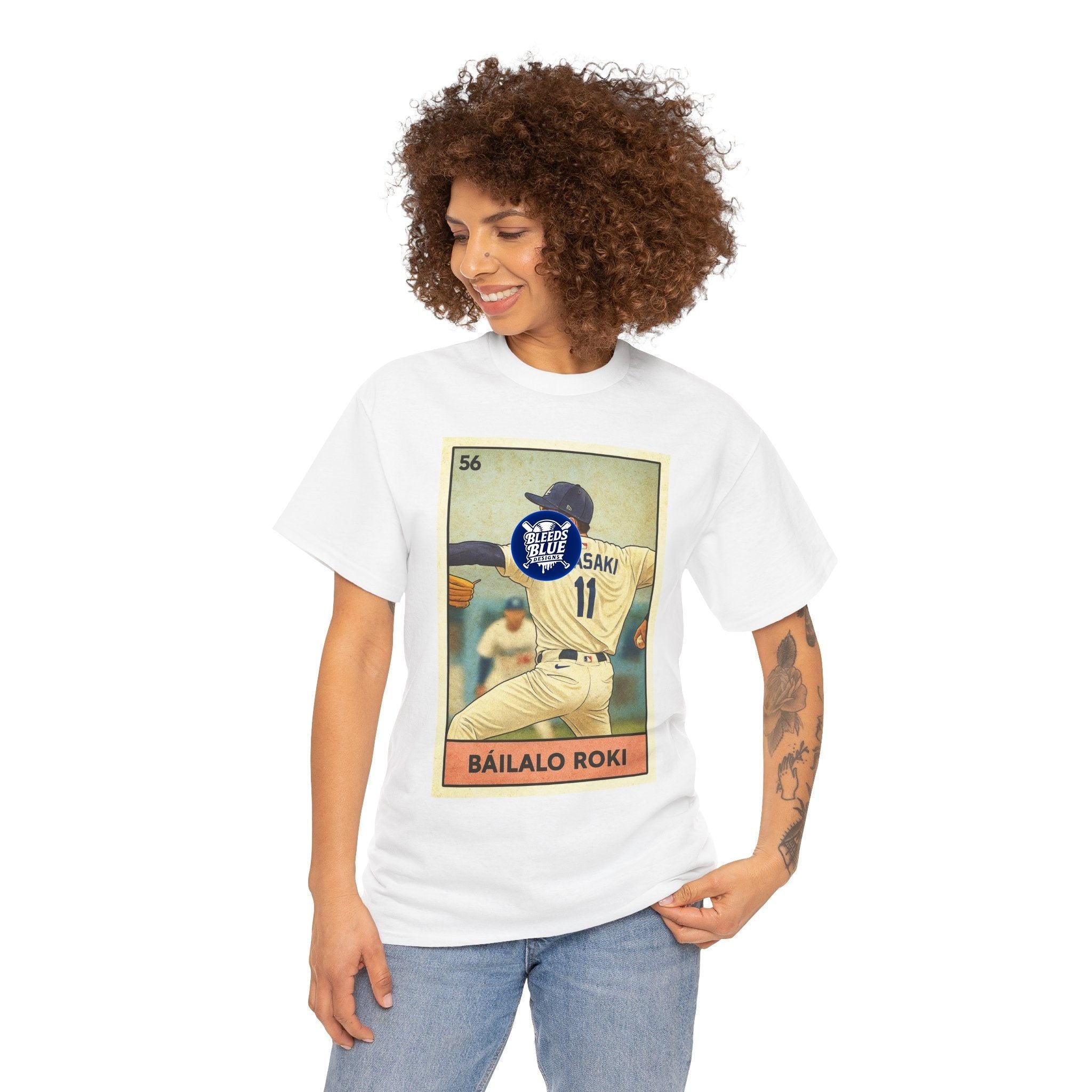 Sasaki Bailalo Roki Loteria Card Tee Shirt - Unisex Heavy Cotton Casual Fit