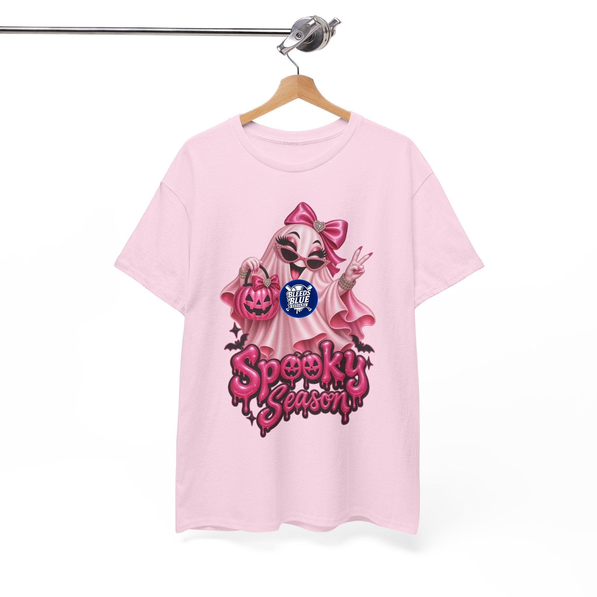 Spooky Season Cute Pink Bougie Ghost T-Shirt
