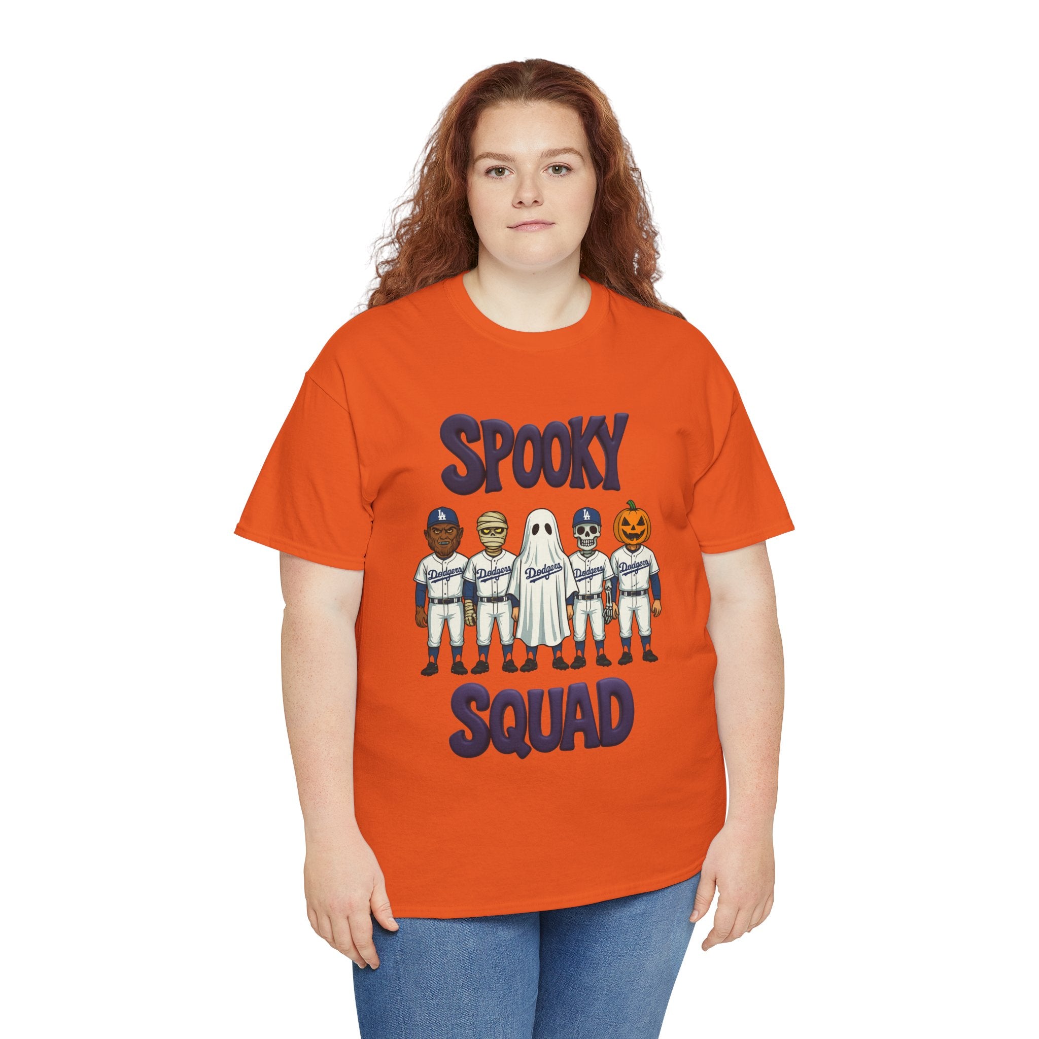Halloween Spooky Squad Tee Shirt - Unisex Heavy Cotton Casual Fit
