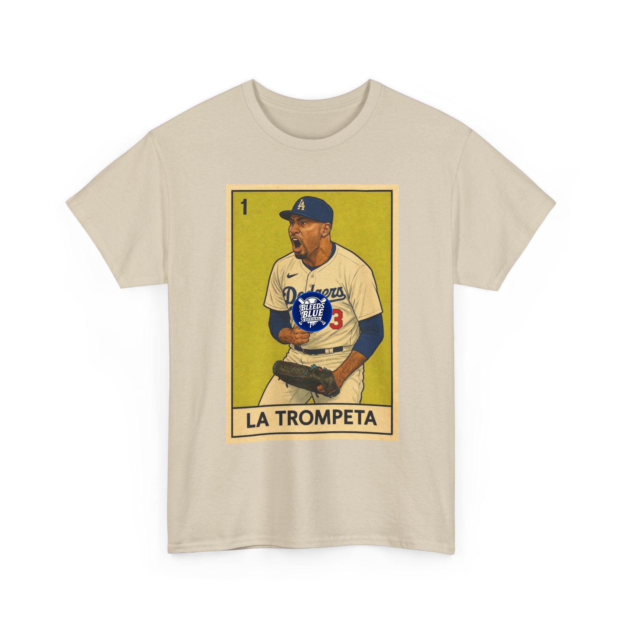 La Trompeta Baseball T-Shirt — Vintage Dodgers Trading Card Design