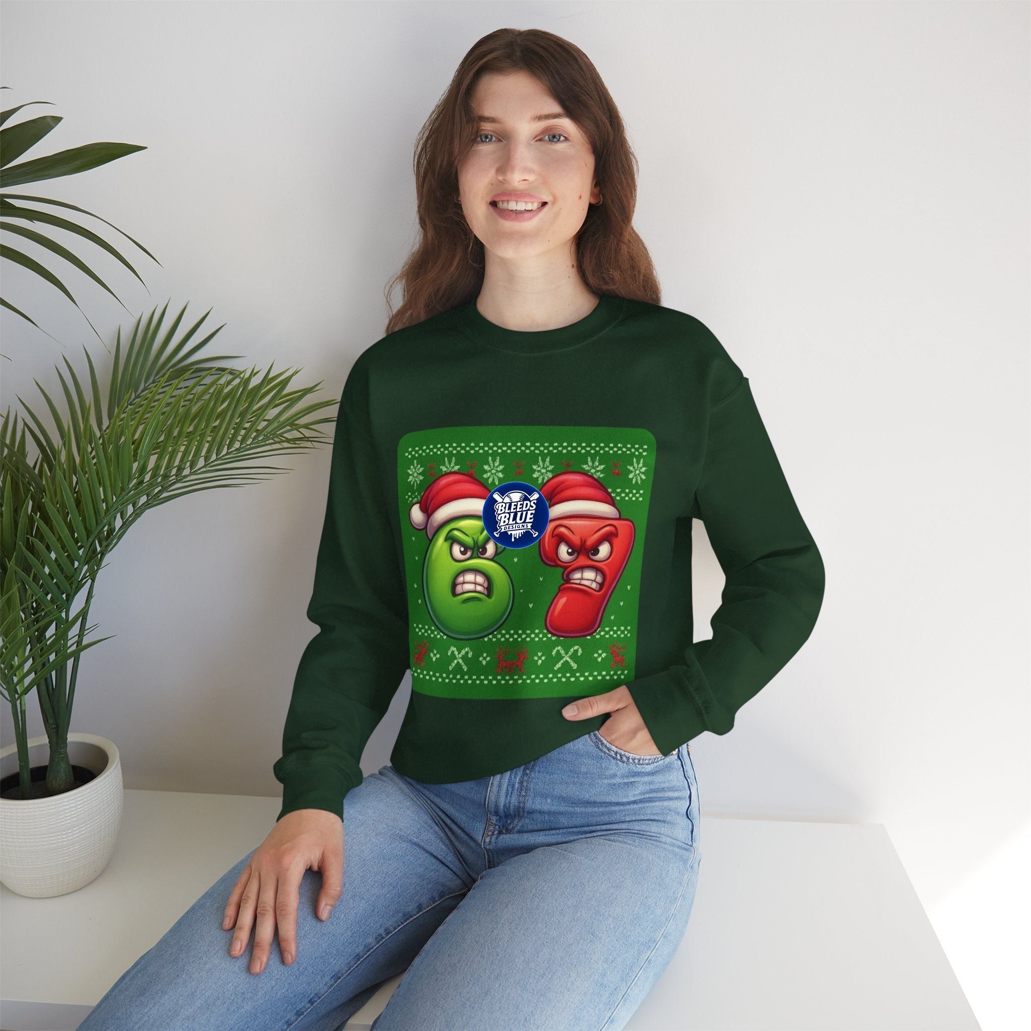 Holiday Ugly Christmas Angry 67 Sweatshirt - Unisex Crewneck Casual Streetwear