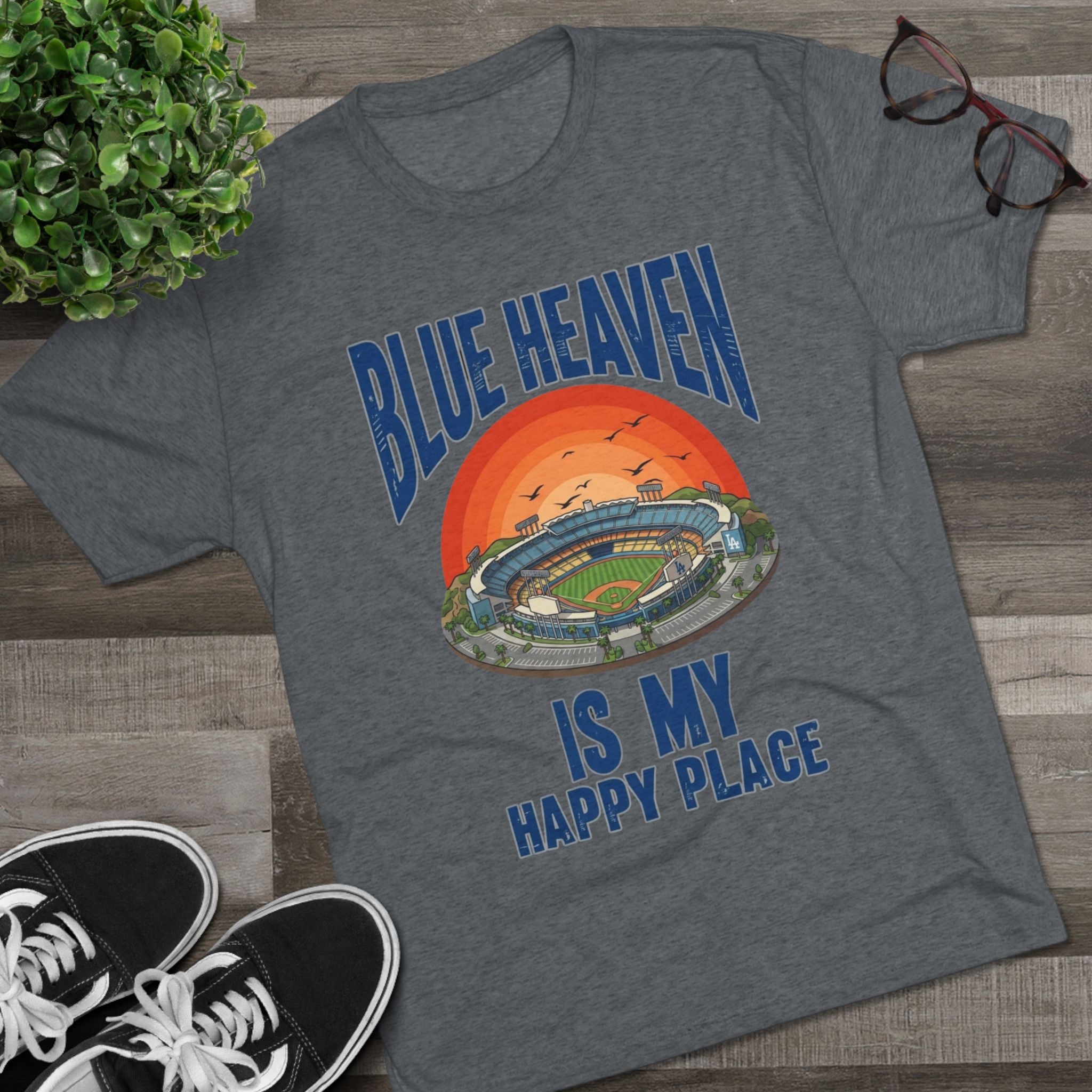 Blue Heaven Is My Happy Place Tee - Tri-Blend Crew T-Shirt