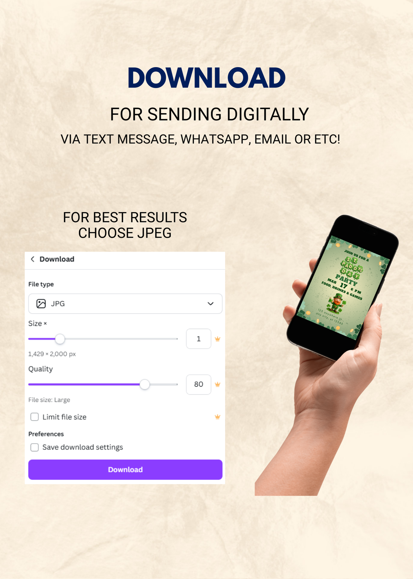 St. Paddy's Day Party Editable Invitation (Portrait)