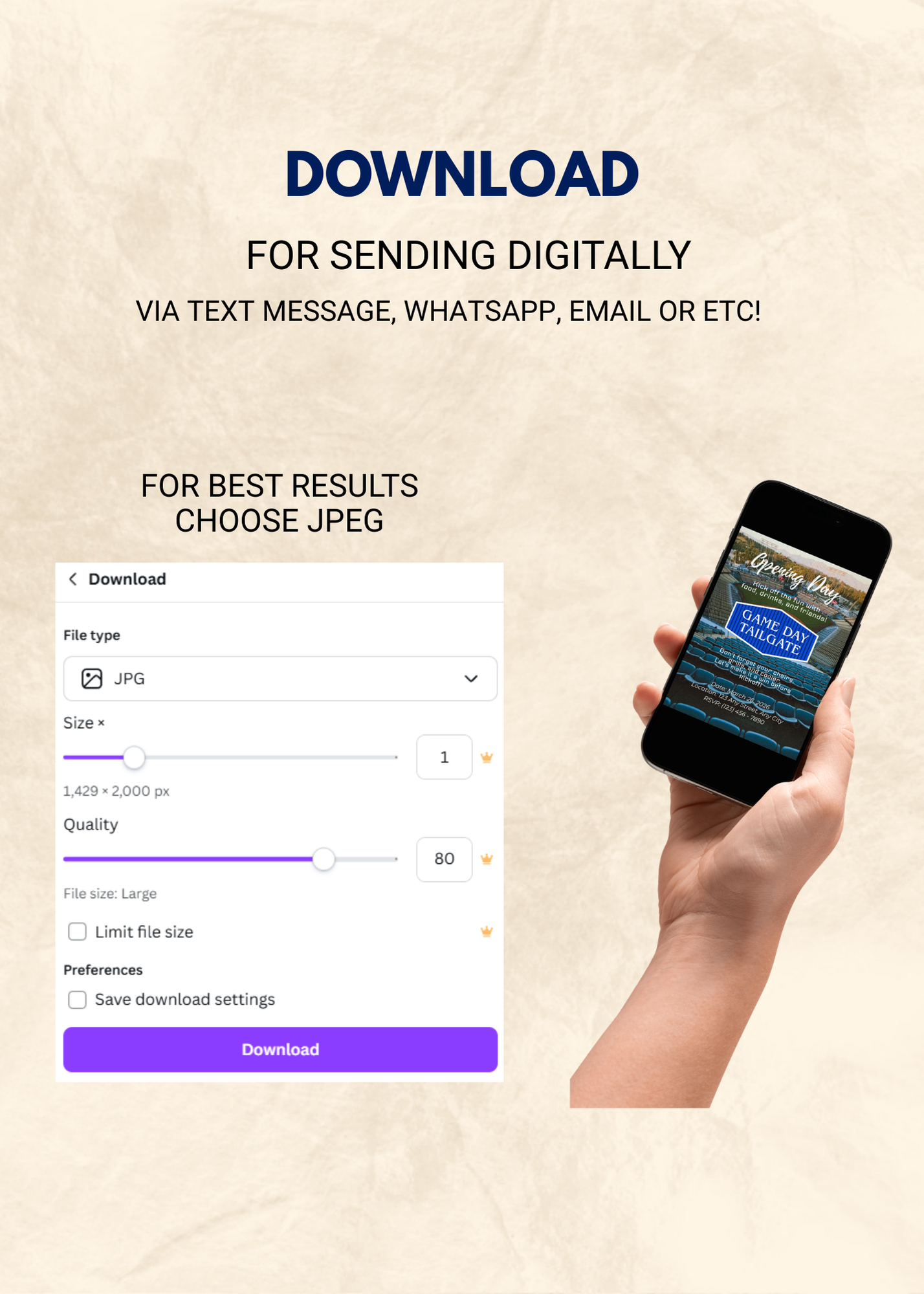 Game Day Baseball Tailgating Editable Invitation (Portrait)