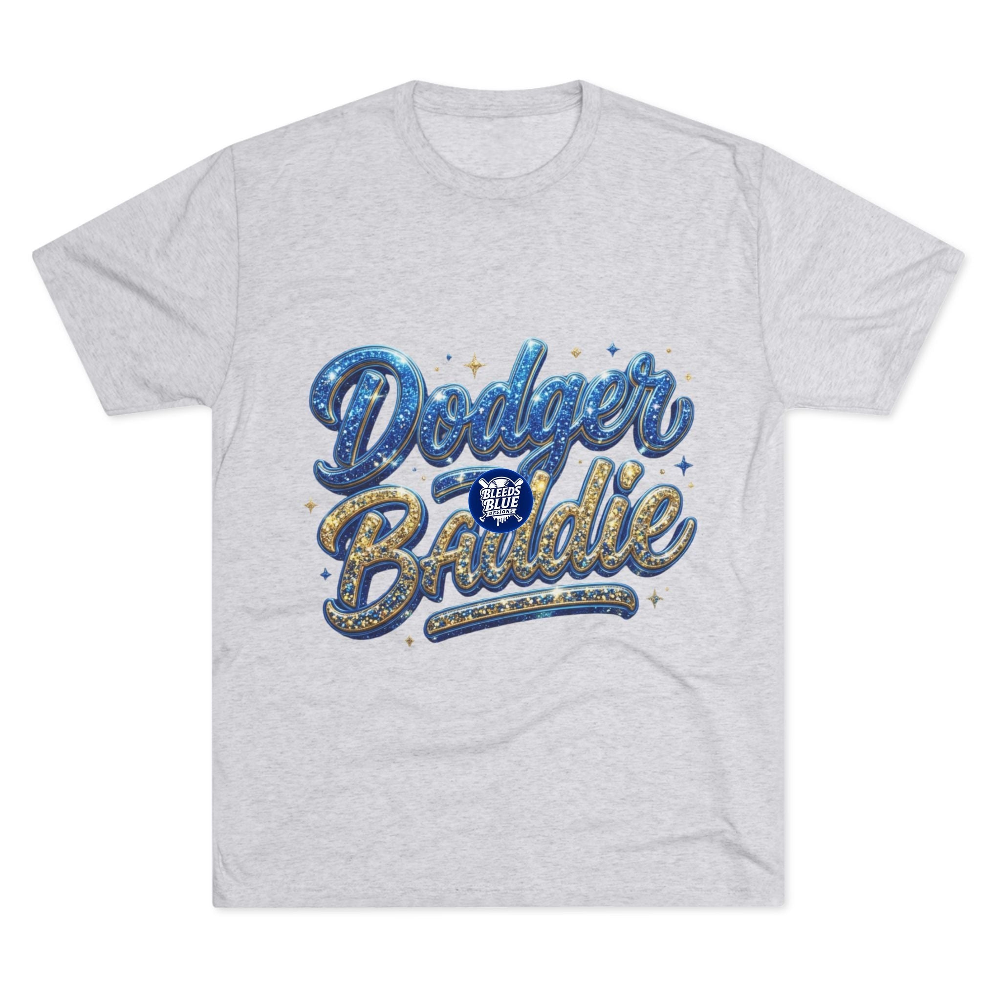 Dodger Baddie Glitter T‑Shirt — Sparkling LA Baseball Fan Tee