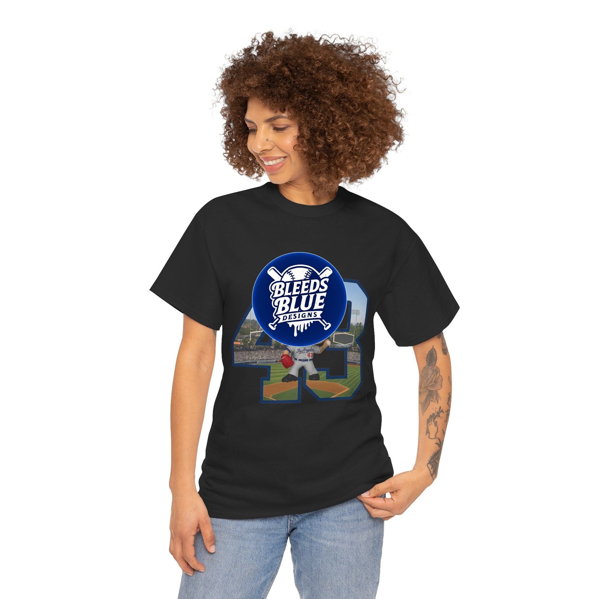 Banda Number 43 with a Funko Style Figurine Tee Shirt - Unisex Heavy Cotton Casual Fit