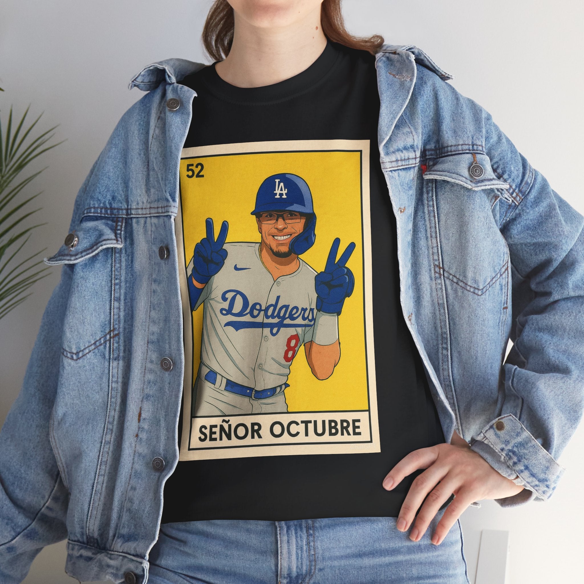 Kike Senor Octubre Loteria Card Tee Shirt - Unisex Heavy Cotton Tee