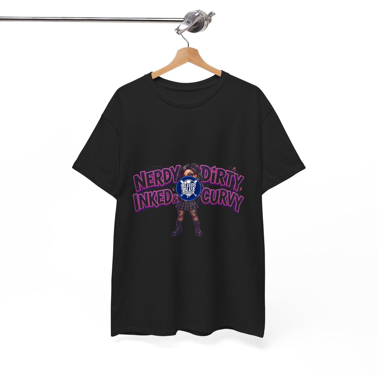 Nerdy Dirty Inked & Curvy T-Shirt — Graphic Tee for Tattooed, Curvy Women